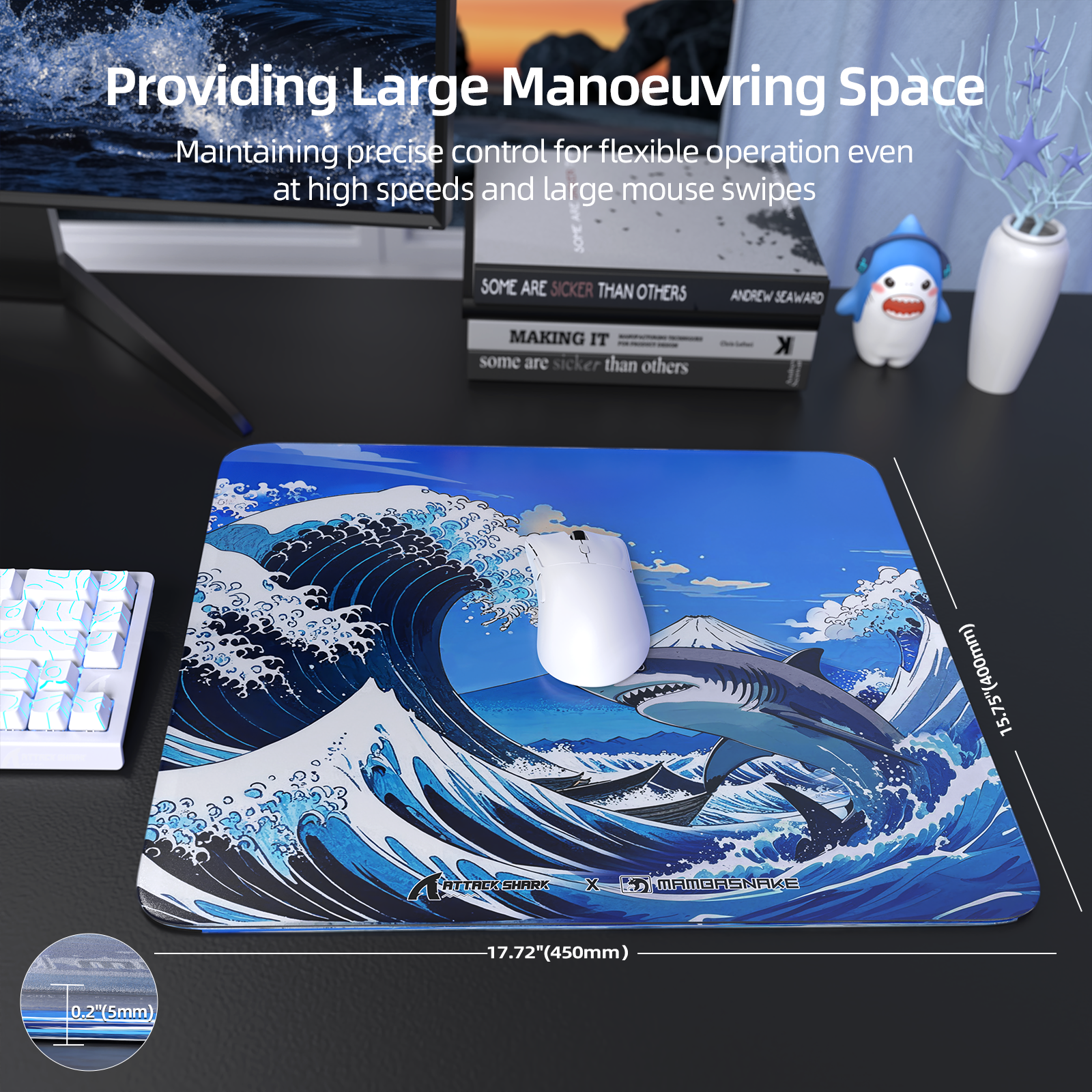 Mousepad Gamer de Vidro Temperado ATTACK SHARK CM05