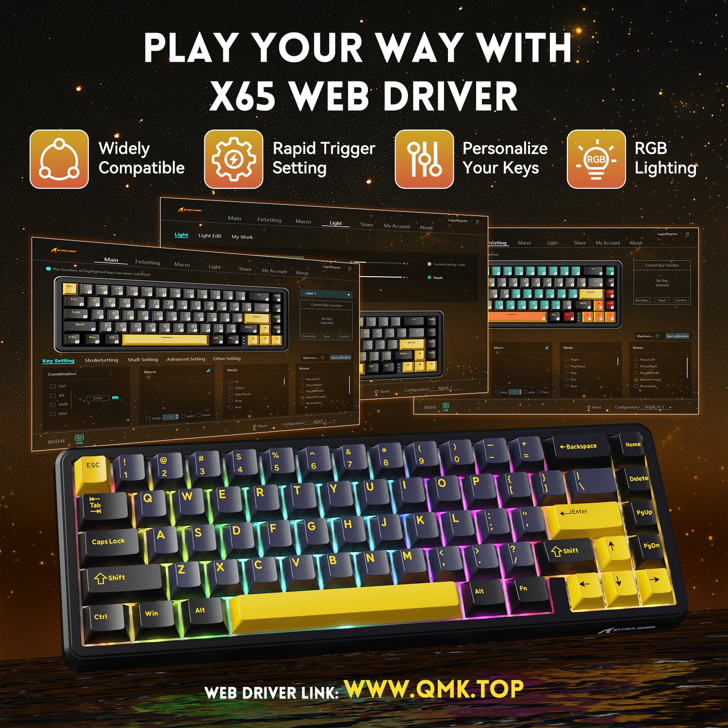 X65 HE Keyboard Web Driver Interface