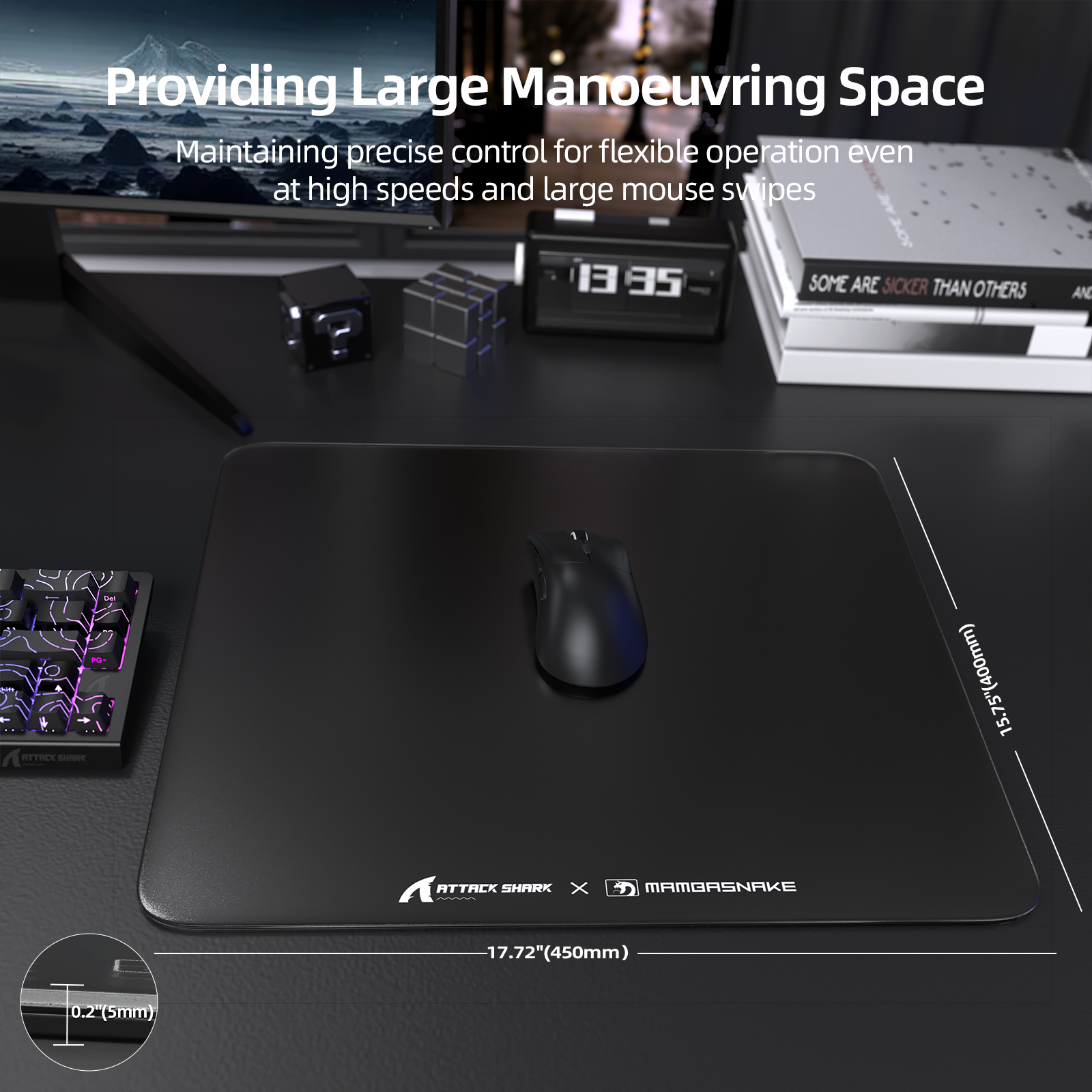 Mousepad Gamer de Vidro Temperado ATTACK SHARK CM05