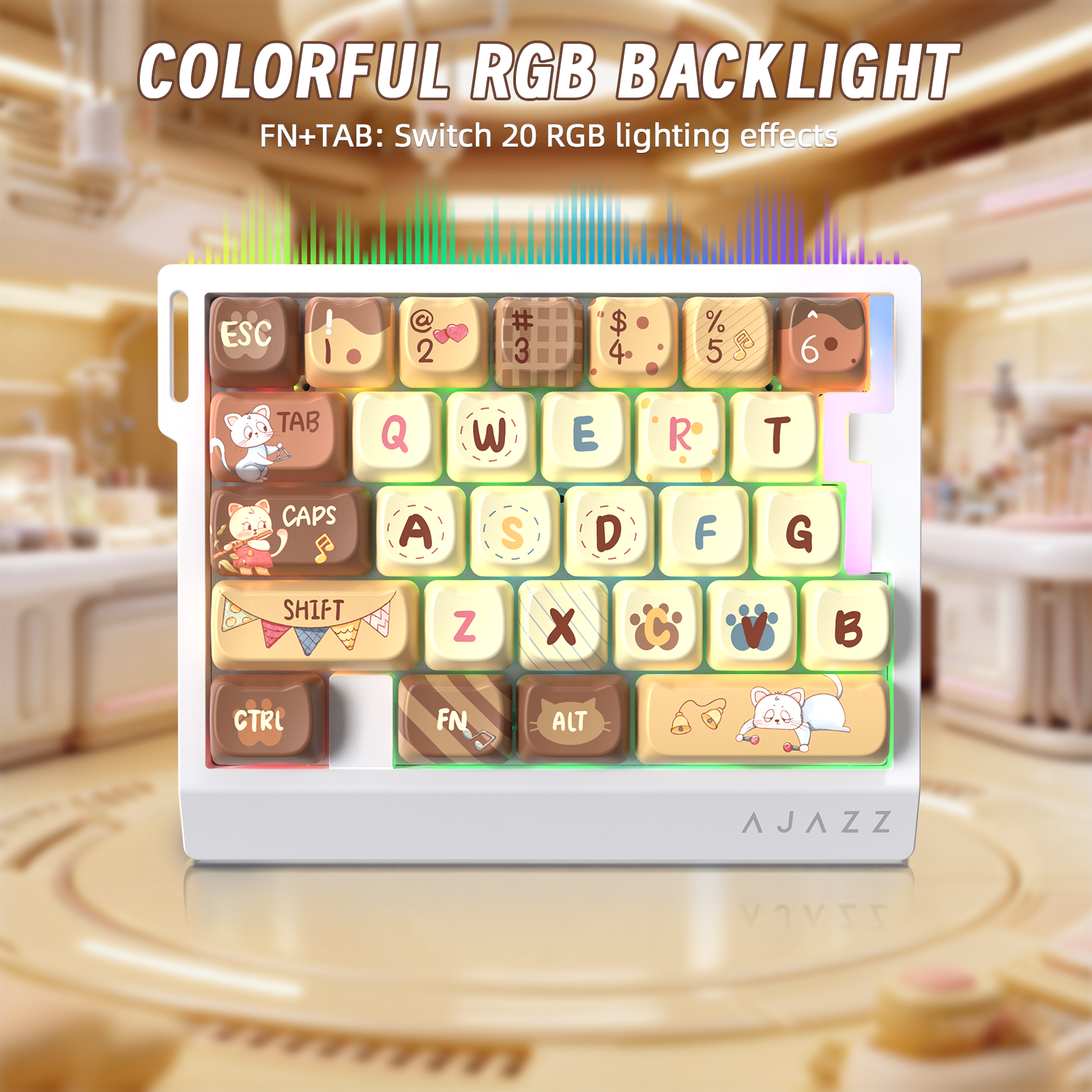 Teclado Gamer com Fio para Uma Mão ATTACK SHARK X AJAZZ AK029
