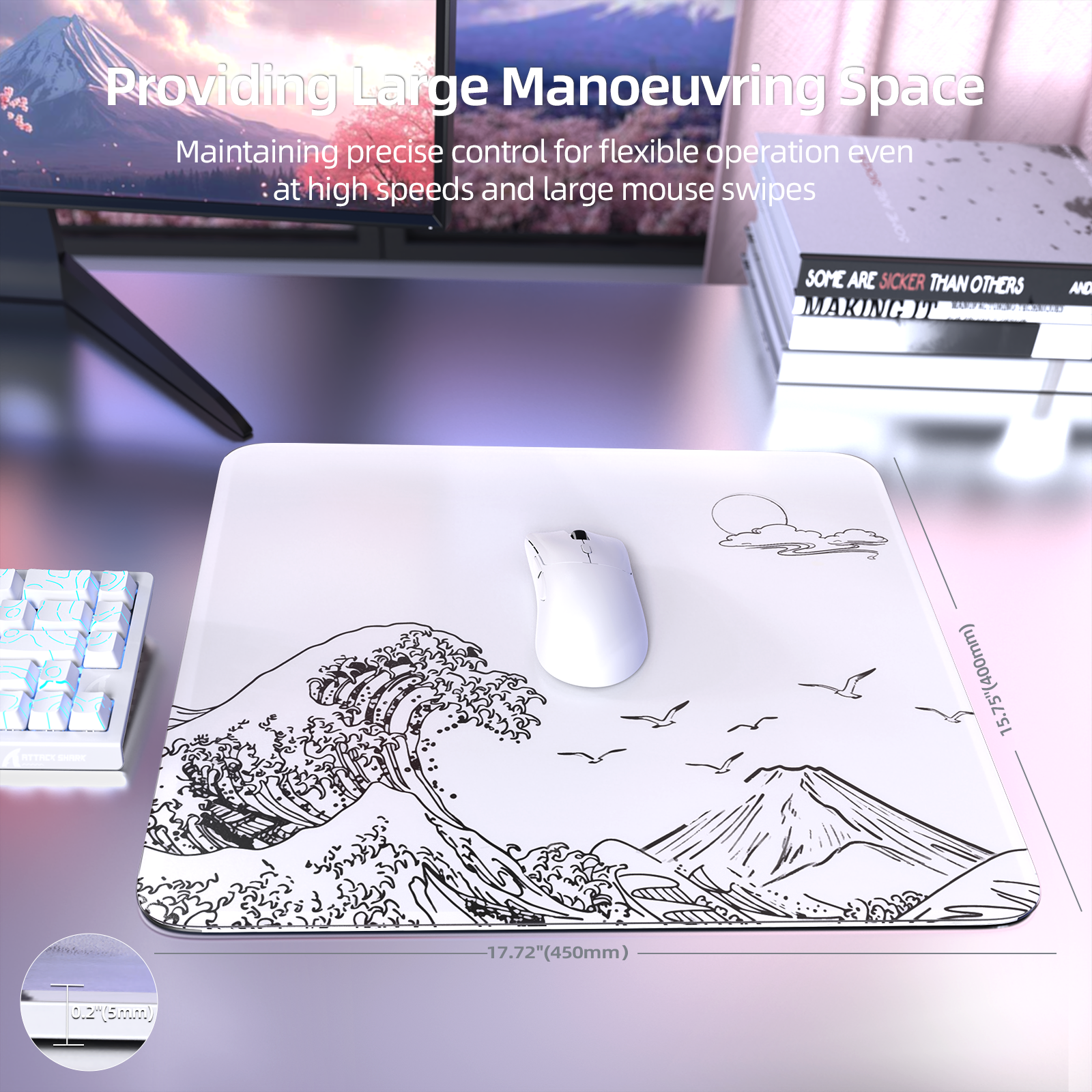 Mousepad Gamer de Vidro Temperado ATTACK SHARK CM05