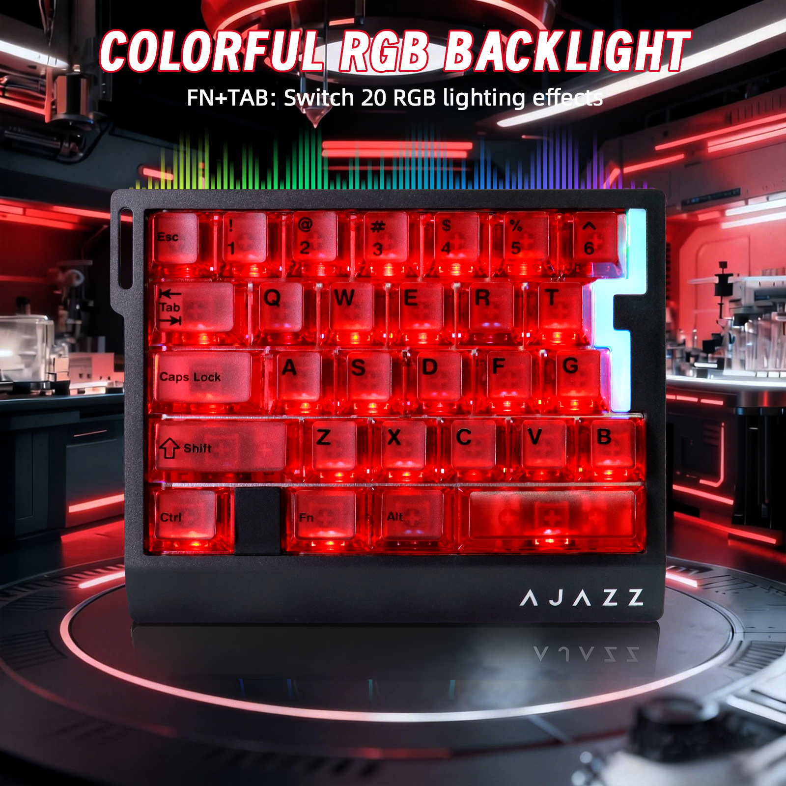 Teclado Gamer com Fio para Uma Mão ATTACK SHARK X AJAZZ AK029