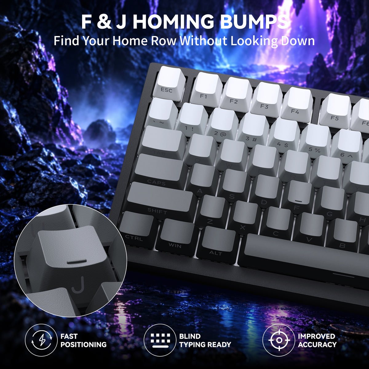 ATTACK SHARK SK06, 135 teclas, keycaps translúcidas com iluminação, ANSI/ISO