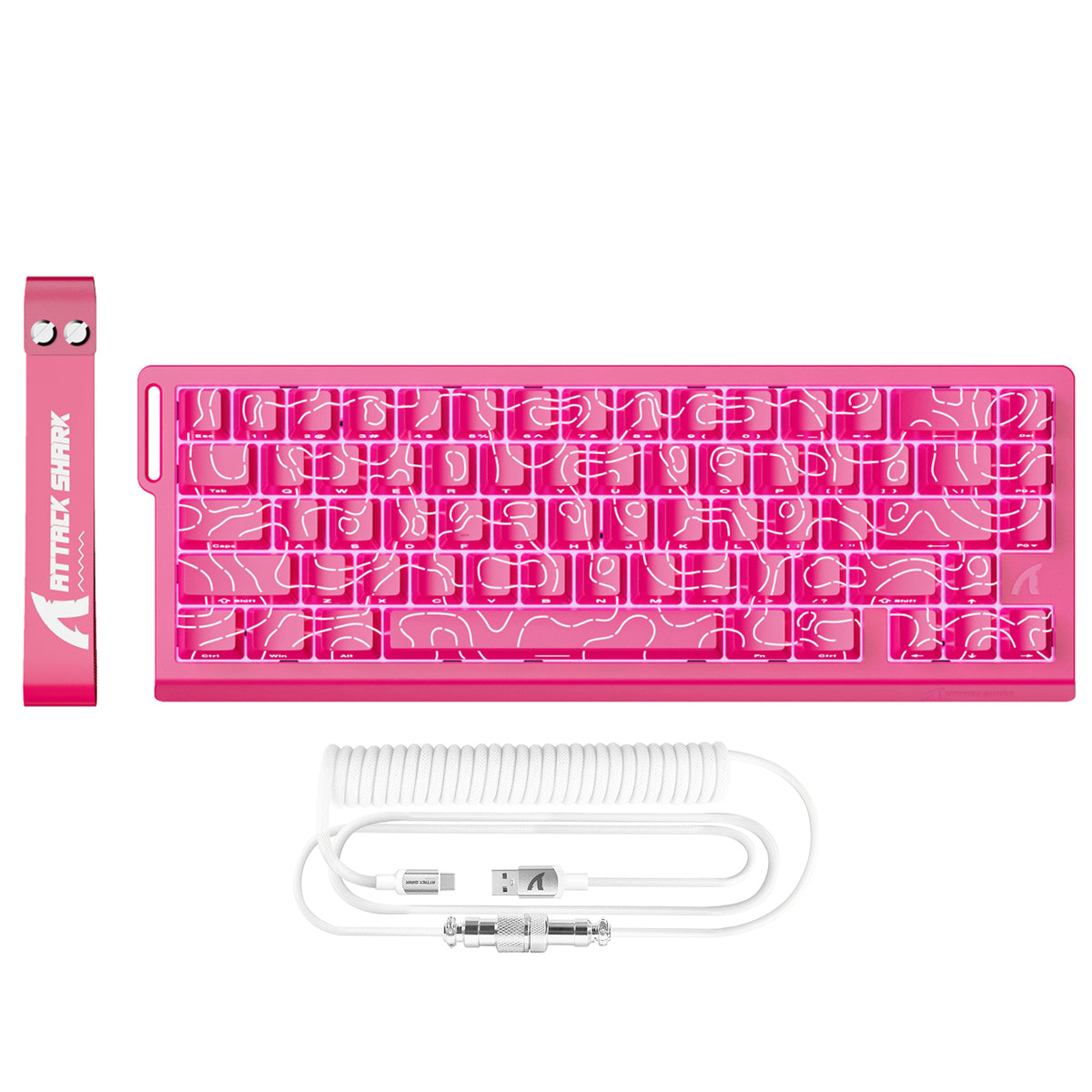 ATTACK SHARK X68 HE Teclado Rapid Trigger com Switch Magnético e Cabo Enrolado C01PRO