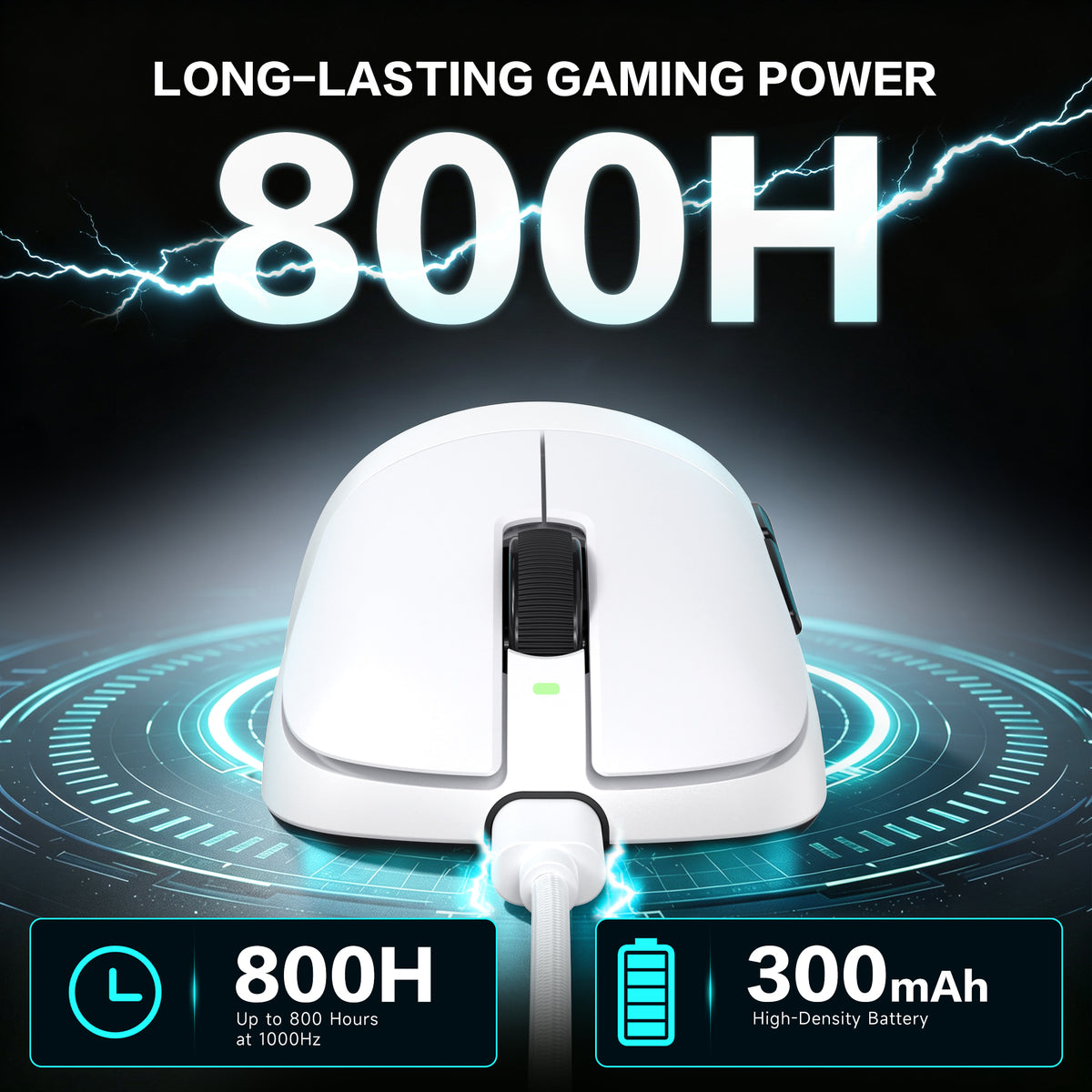 ATTACK SHARK V2 AIR PAW3955MAX Mouse Gamer Sem Fio Ergonômico