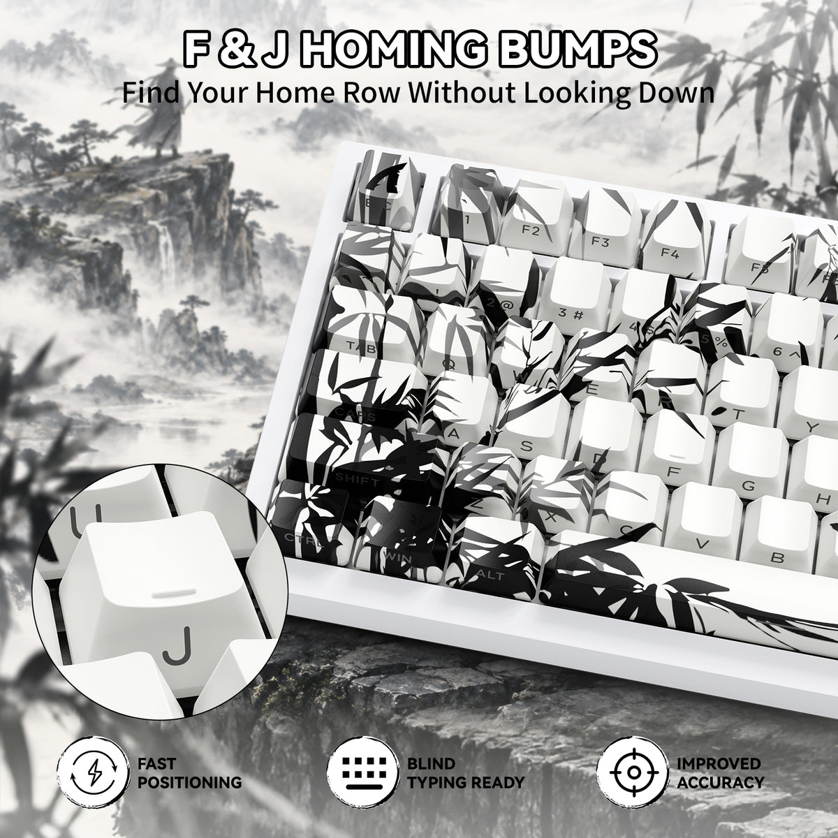 ATTACK SHARK SK02 129 teclas com keycaps PBT impressas na lateral, ANSI/ISO, Cavaleiro Errante