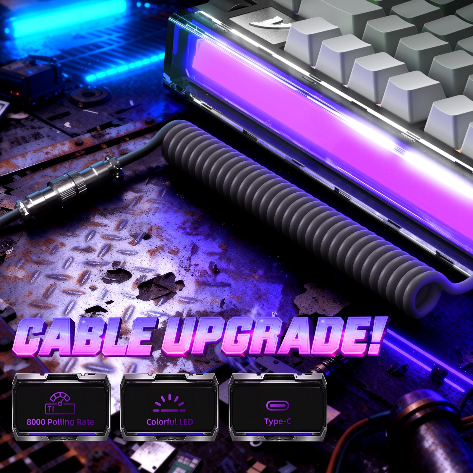 Teclado ATTACK SHARK R85 HE Rapid Trigger com Cabo LED C01ULTRA