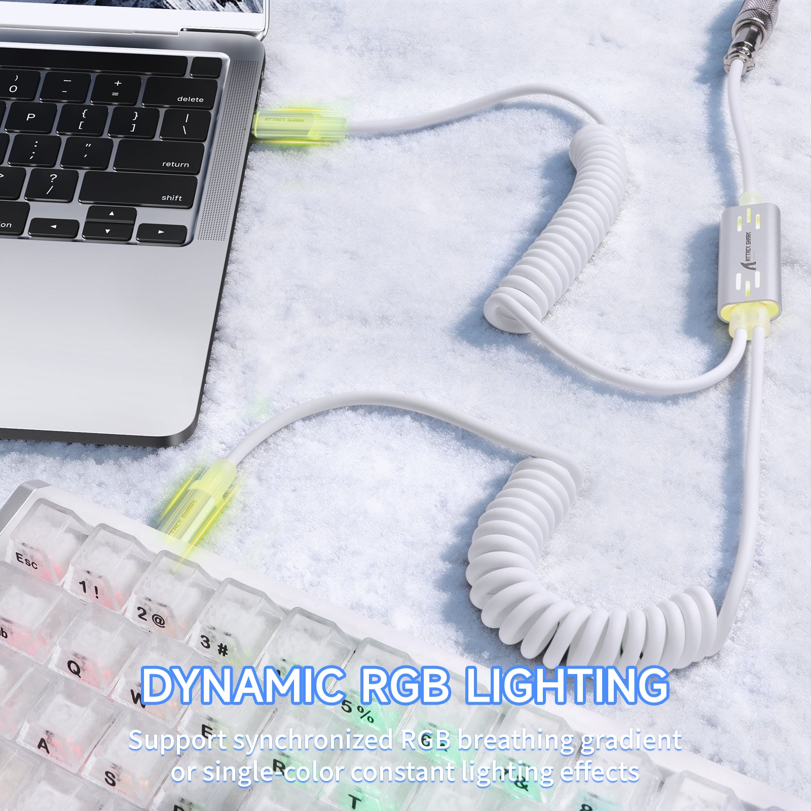 ATTACK SHARK C08 Cabo de Aviação Personalizado 2 em 1 para Teclados Magnéticos de 8kHz
