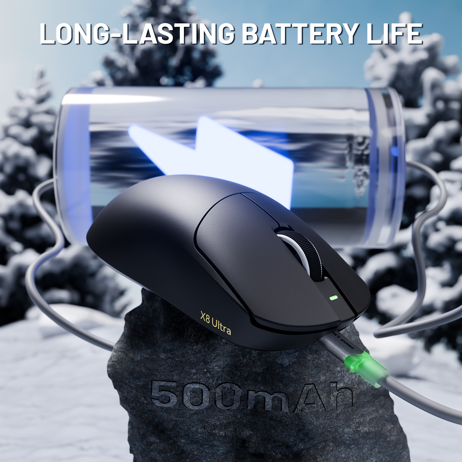 Mouse Gamer Sem Fio ATTACK SHARK X8 Ultra 8KHz Com Cabo C06 Ultra