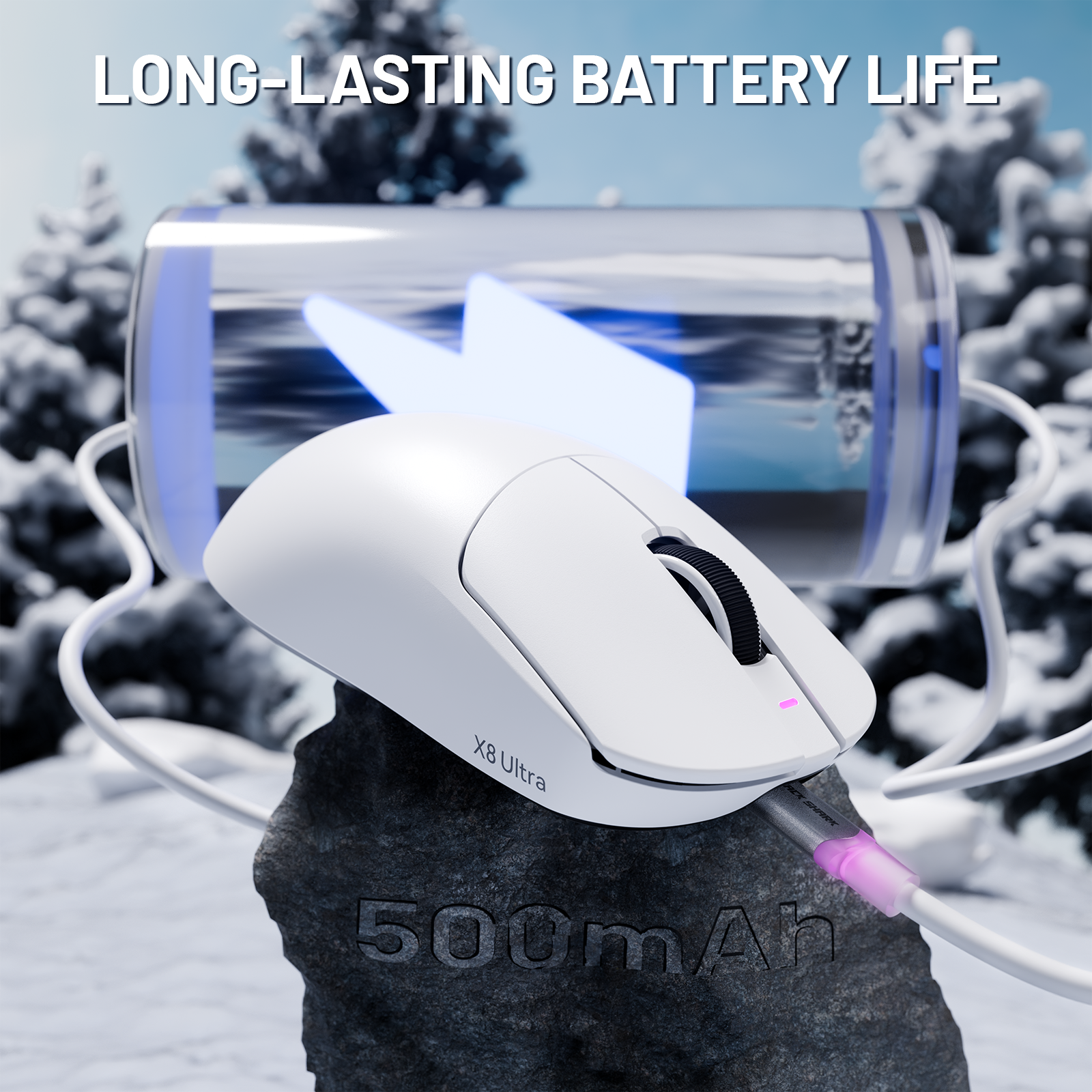 Mouse Gamer Sem Fio ATTACK SHARK X8 Ultra 8KHz Com Cabo C06 Ultra