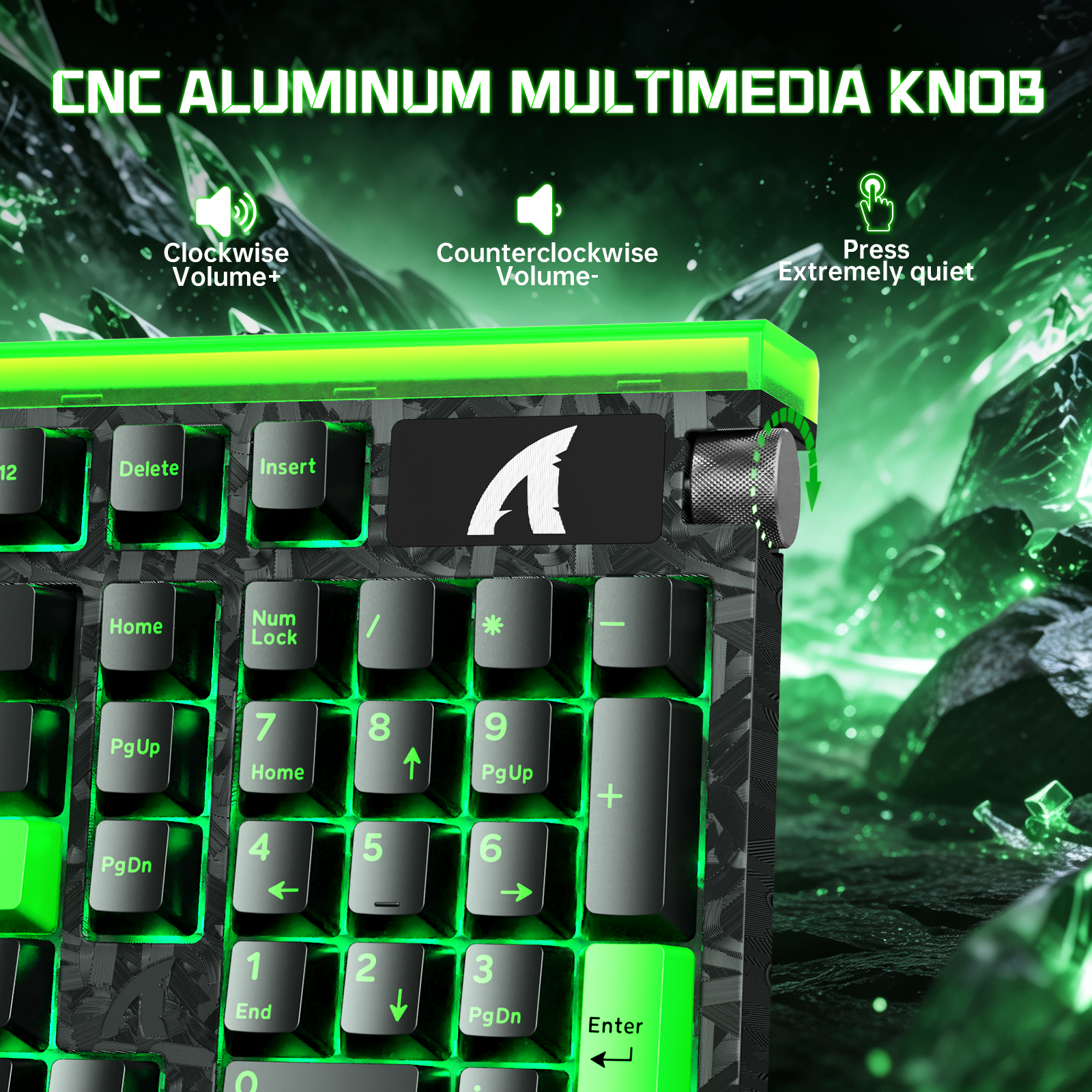 Teclado com fio ATTACK SHARK R98 HE Carbon Fiber, gatilho rápido, interruptor magnético, com cabo enrolado C01 Ultra RGB