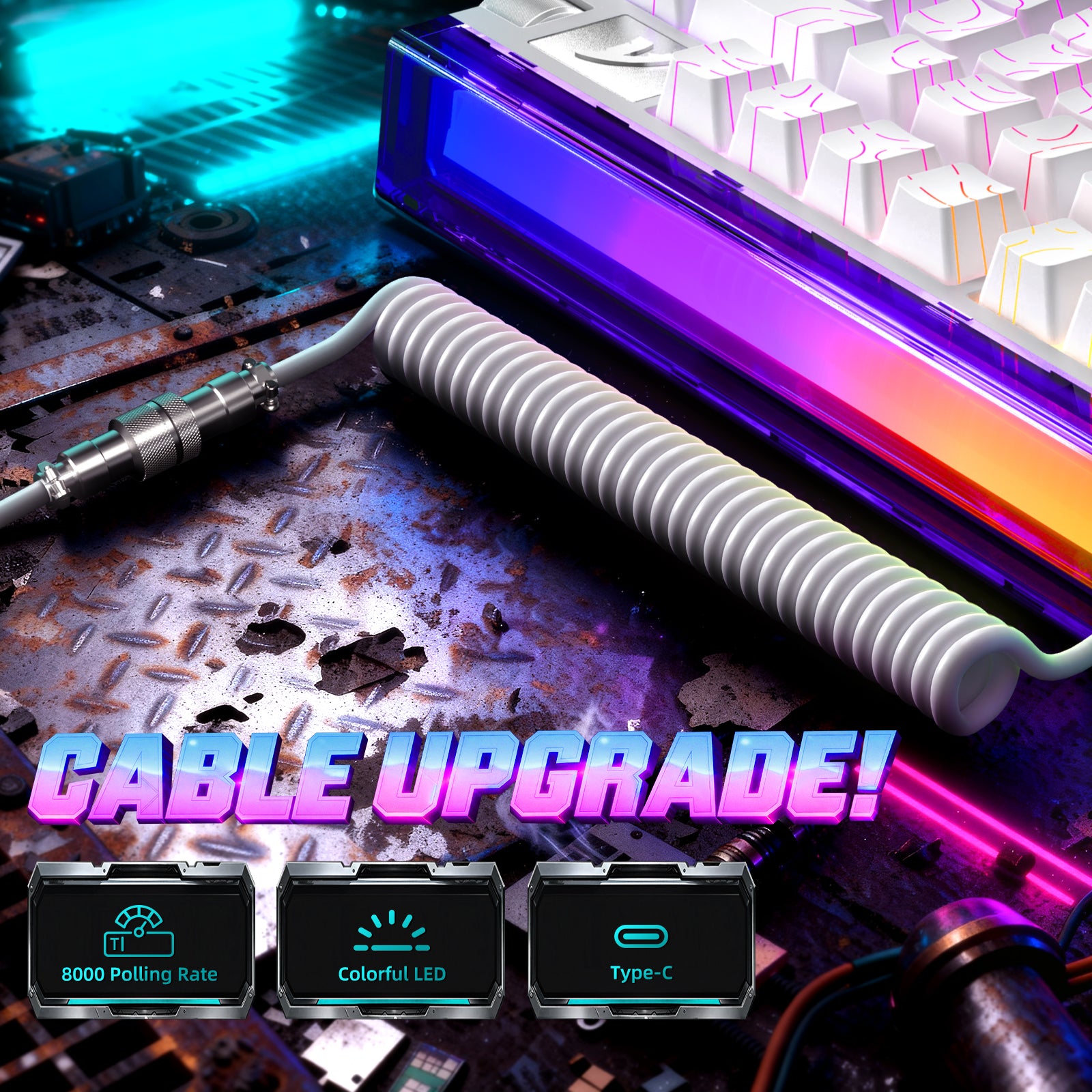 Teclado ATTACK SHARK R85 HE Rapid Trigger com Cabo LED C01ULTRA