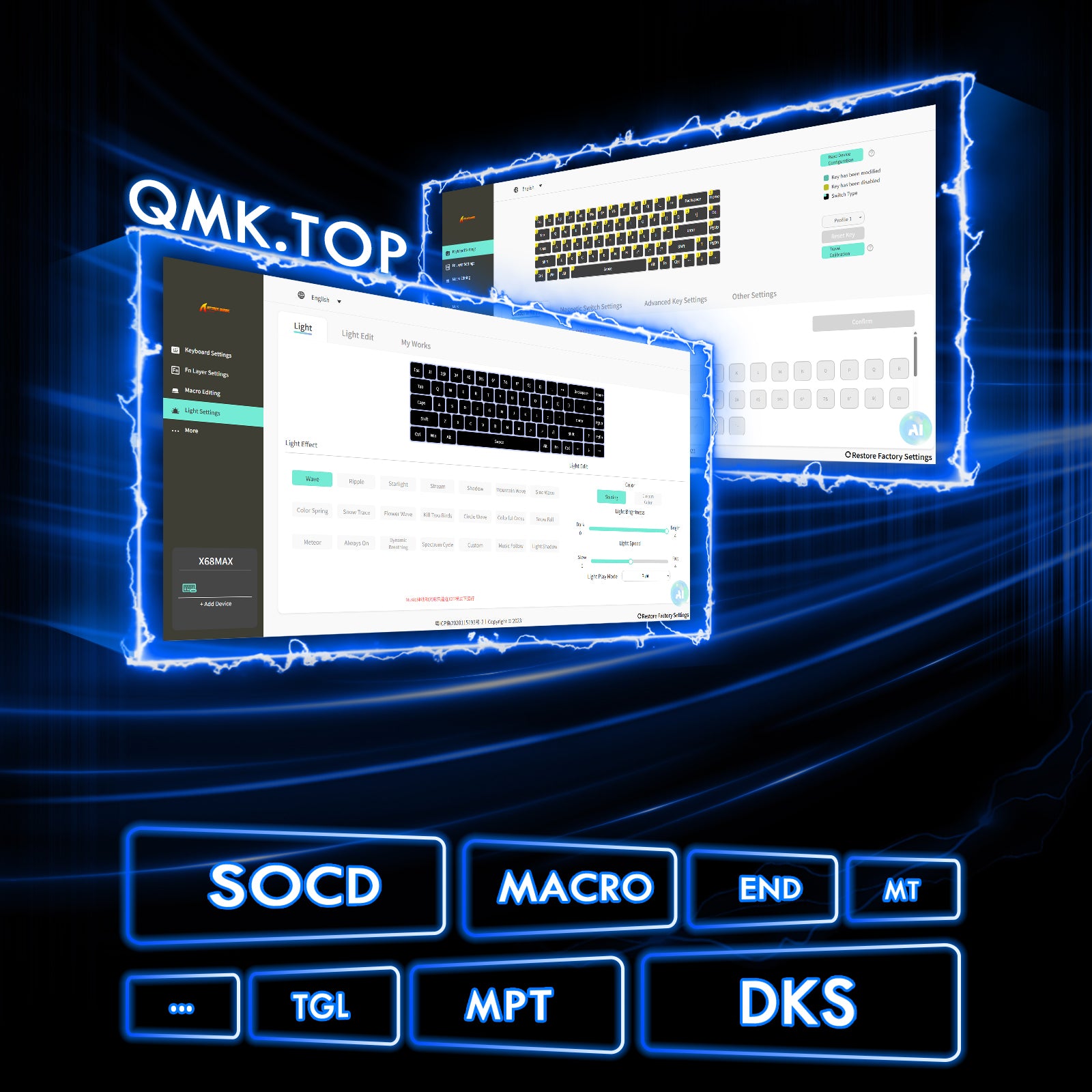 Teclado ATTACK SHARK X68MAX HE Rapid Trigger CNC de Alumínio com Switch Magnético e Cabo Enrolado RGB C01Ultra
