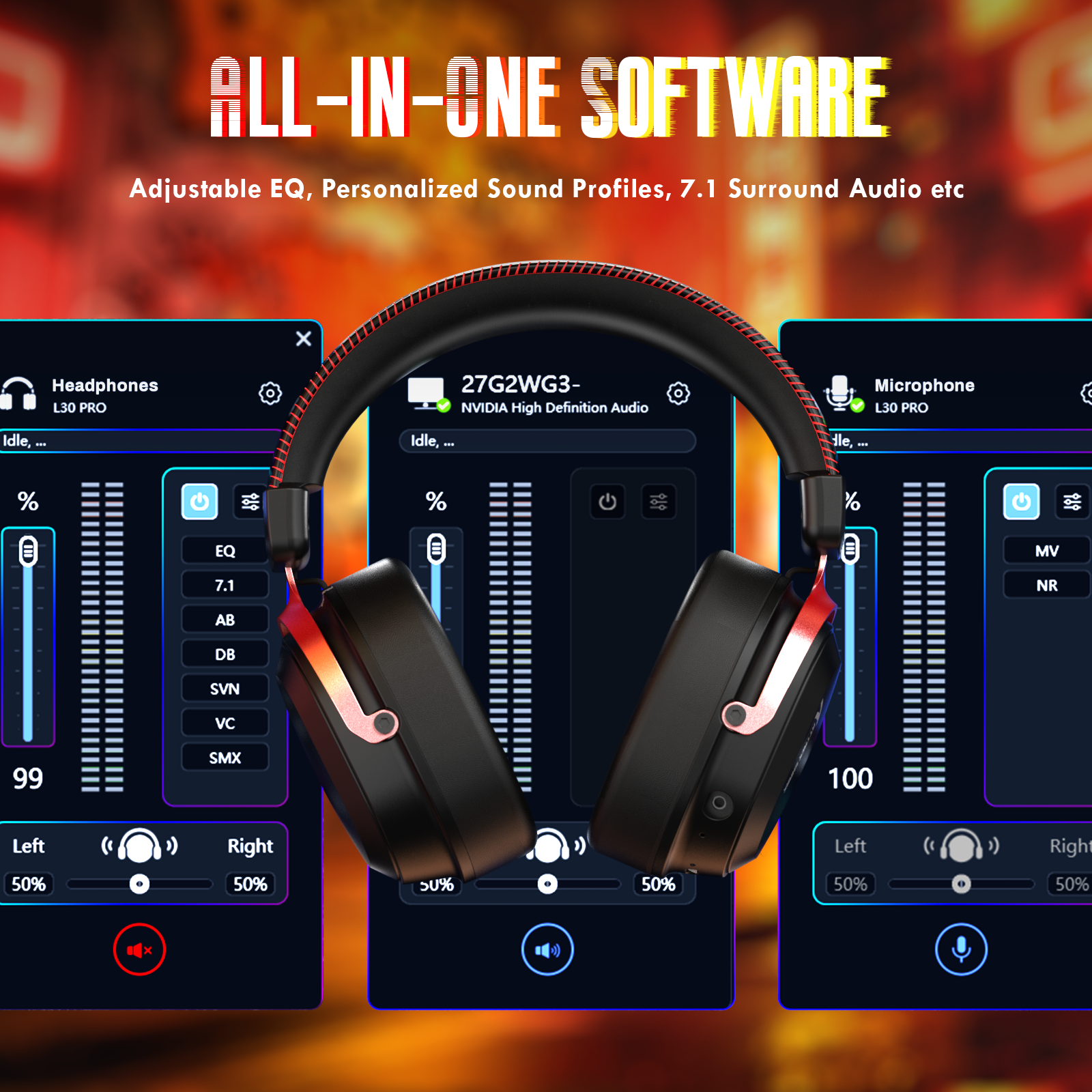 Headset Gamer Sem Fio ATTACK SHARK L30PRO