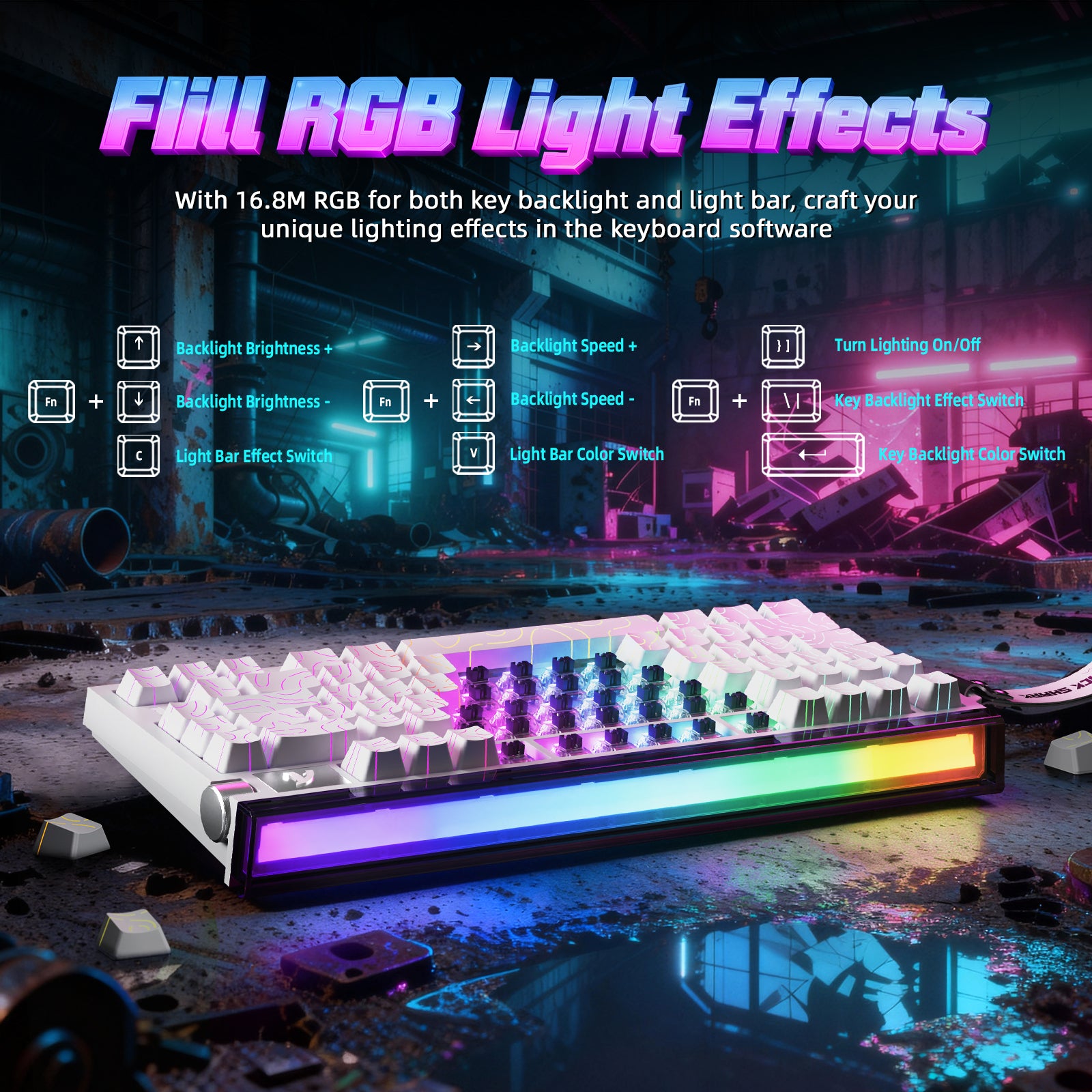 Teclado ATTACK SHARK R85 HE Rapid Trigger com Cabo LED C01ULTRA