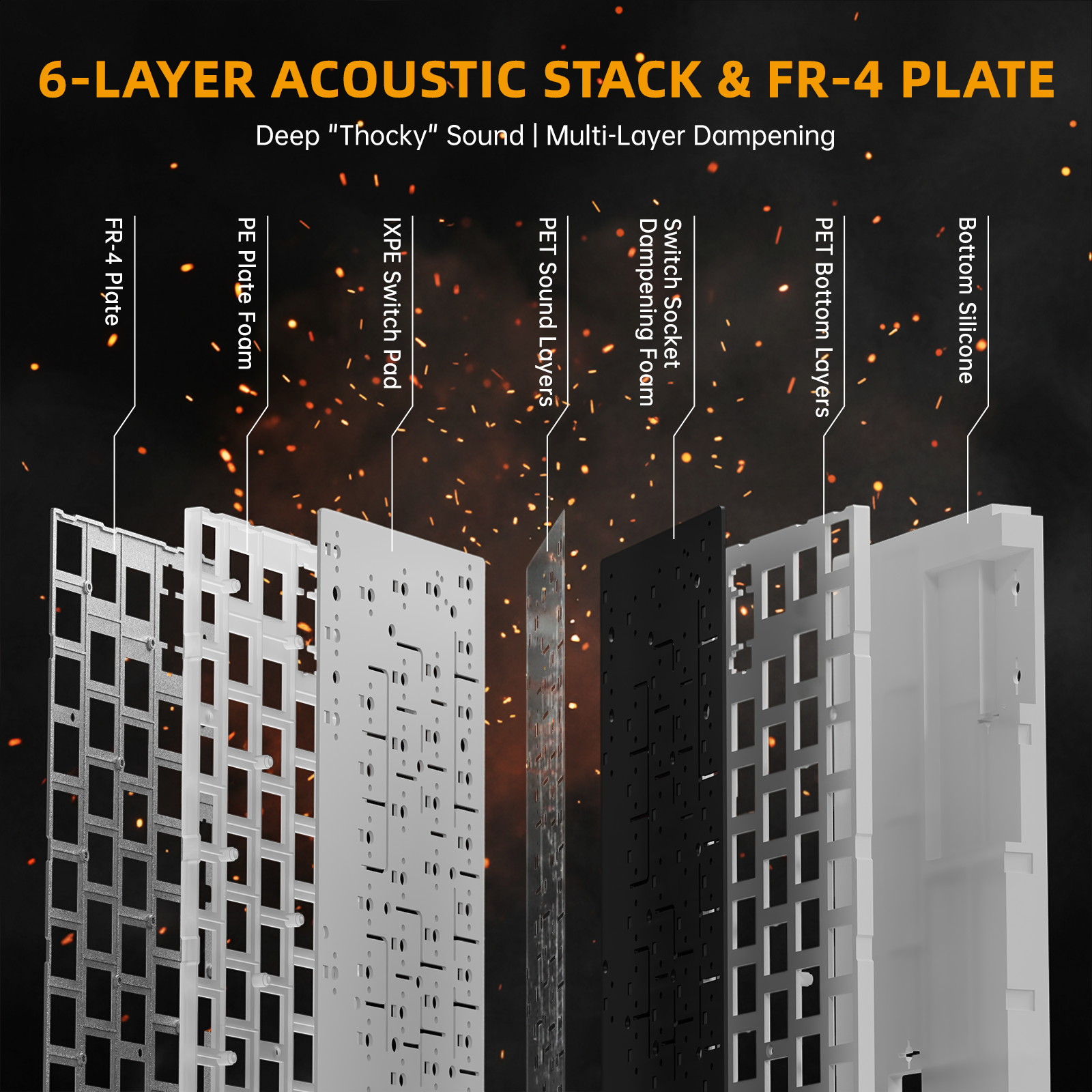 Teclado ATTACK SHARK R68 HE Rapid Trigger com Switch Magnético em Fibra de Carbono