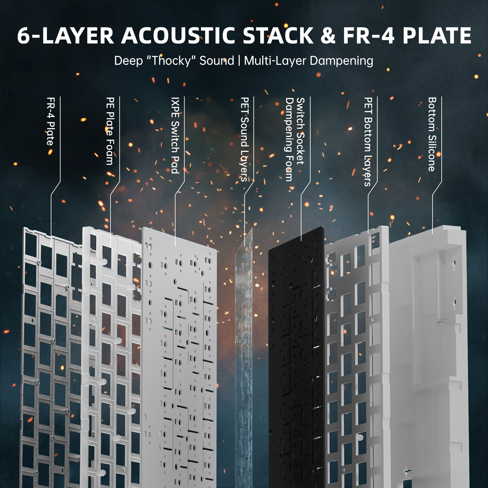 Teclado ATTACK SHARK R68 HE Rapid Trigger com Switch Magnético em Fibra de Carbono