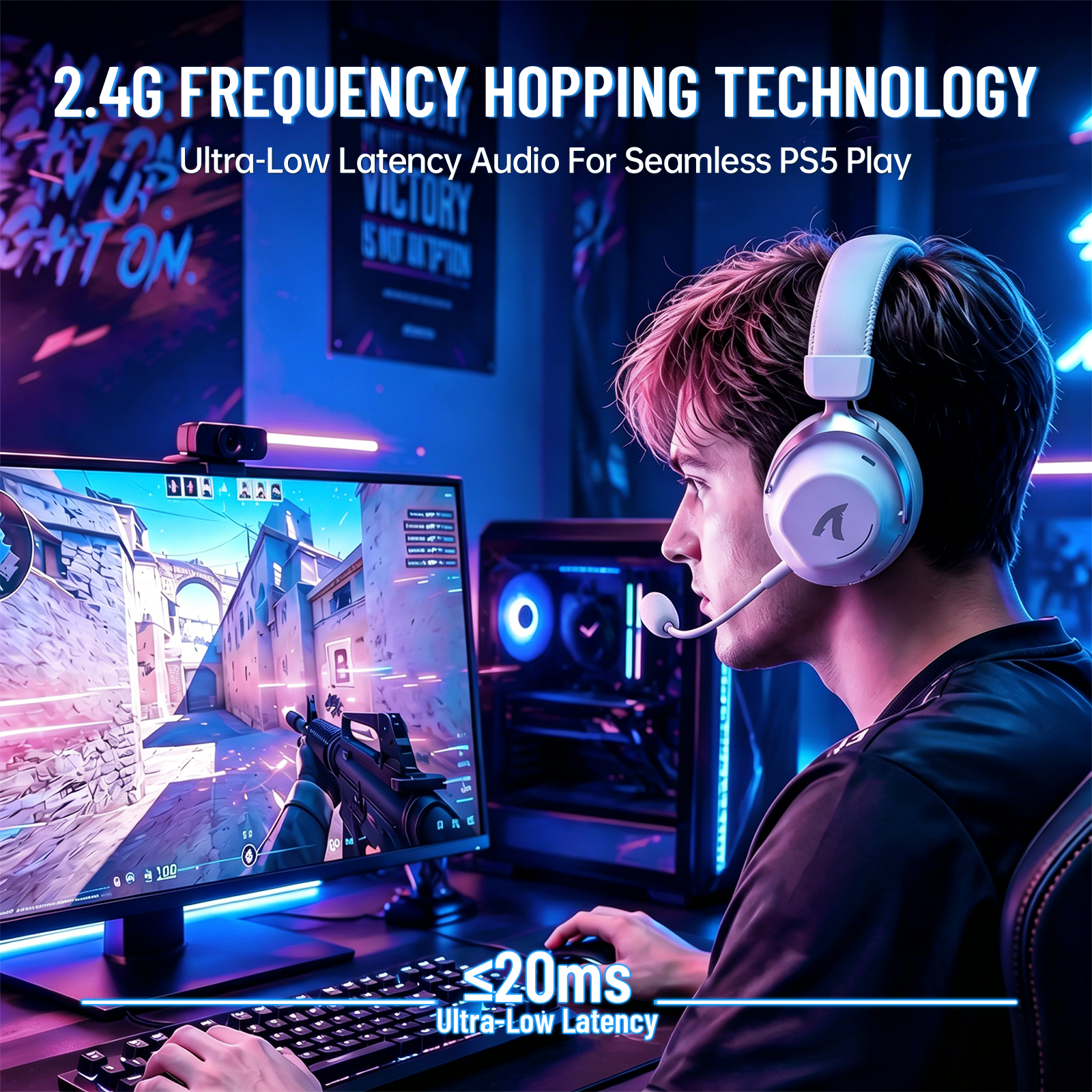 Headset Gamer Sem Fio ATTACK SHARK L50 PRO com Três Modos
