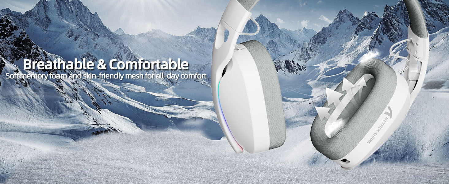 ATTACK SHARK L90 Headset Gamer Dobrável RGB Ultra-Leve Tri-modo