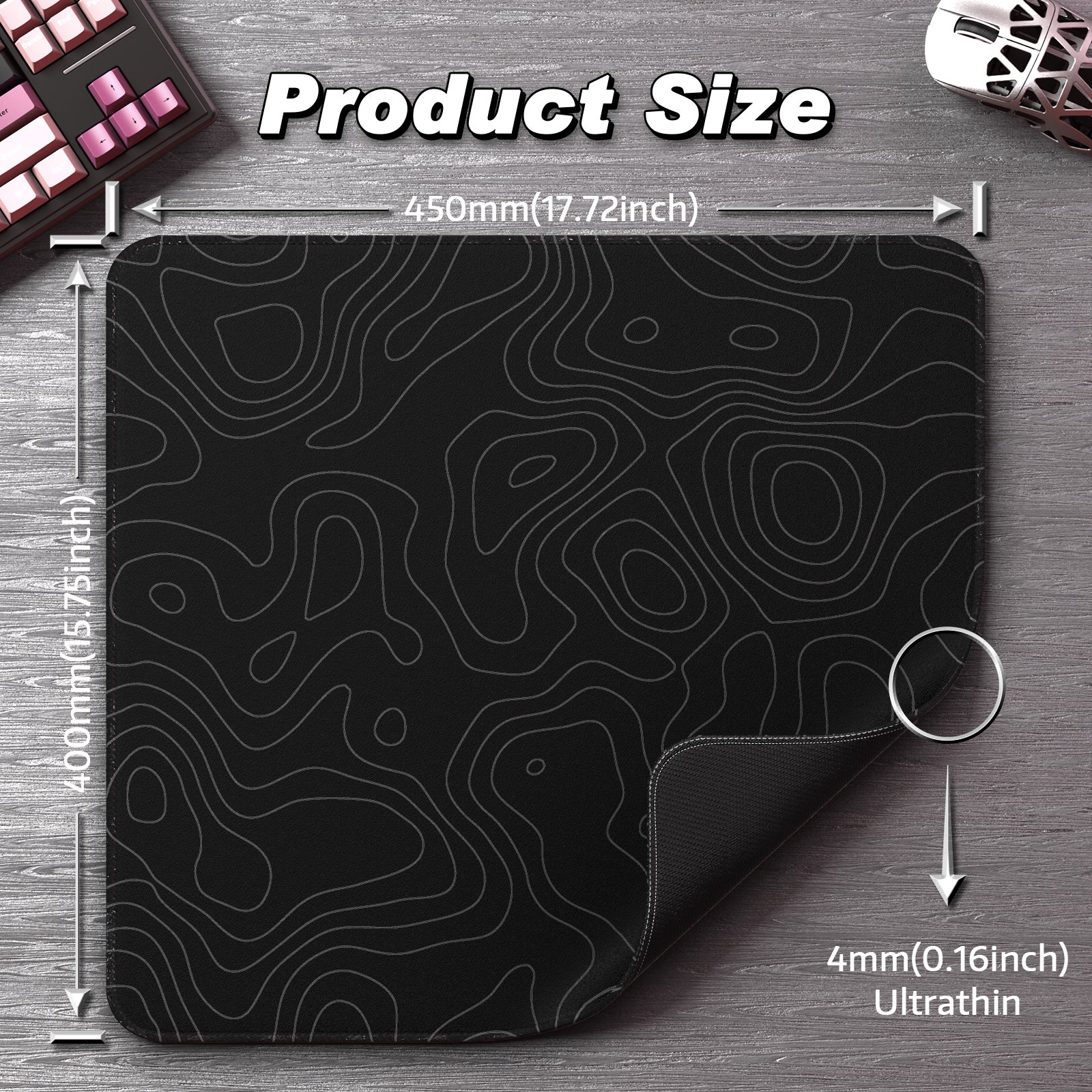 ATTACK SHARK CM02 Mousepad Gamer eSport (450x400x4 MM)