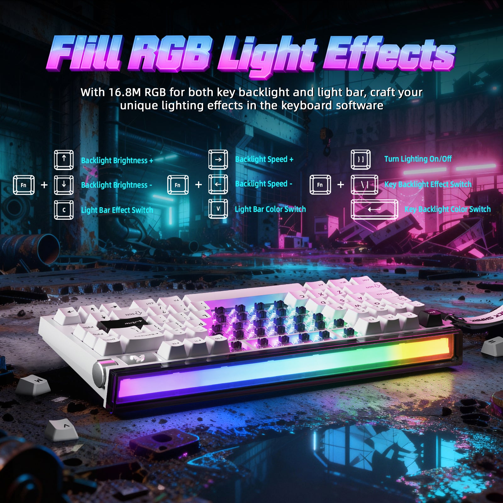 Teclado ATTACK SHARK R85 HE Rapid Trigger com Cabo LED C01ULTRA