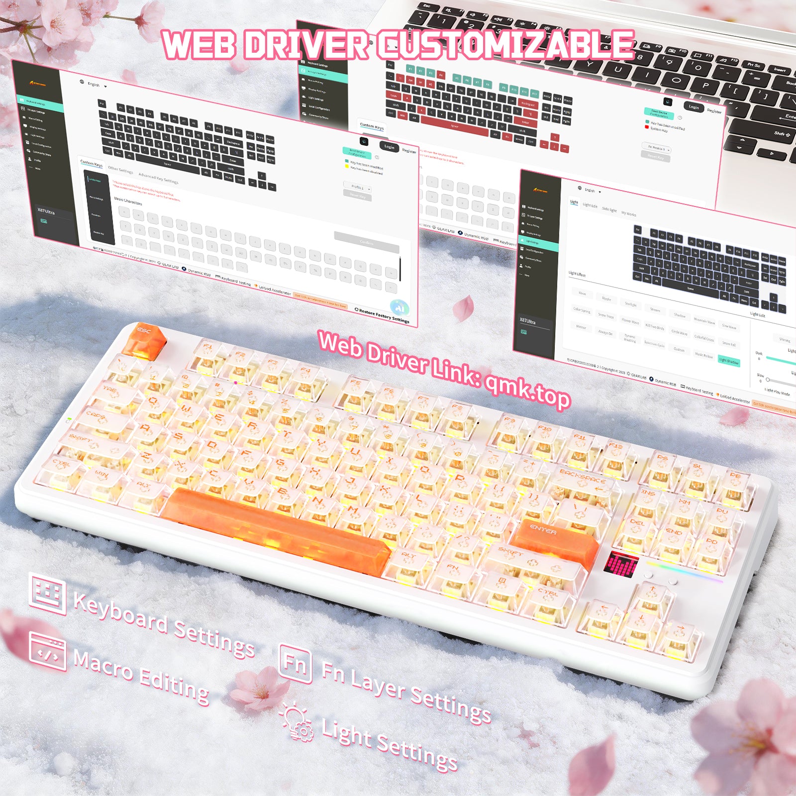 Teclado Mecânico Sem Fio ATTACK SHARK X87 ULTRA com Receptor Sem Fio 8K