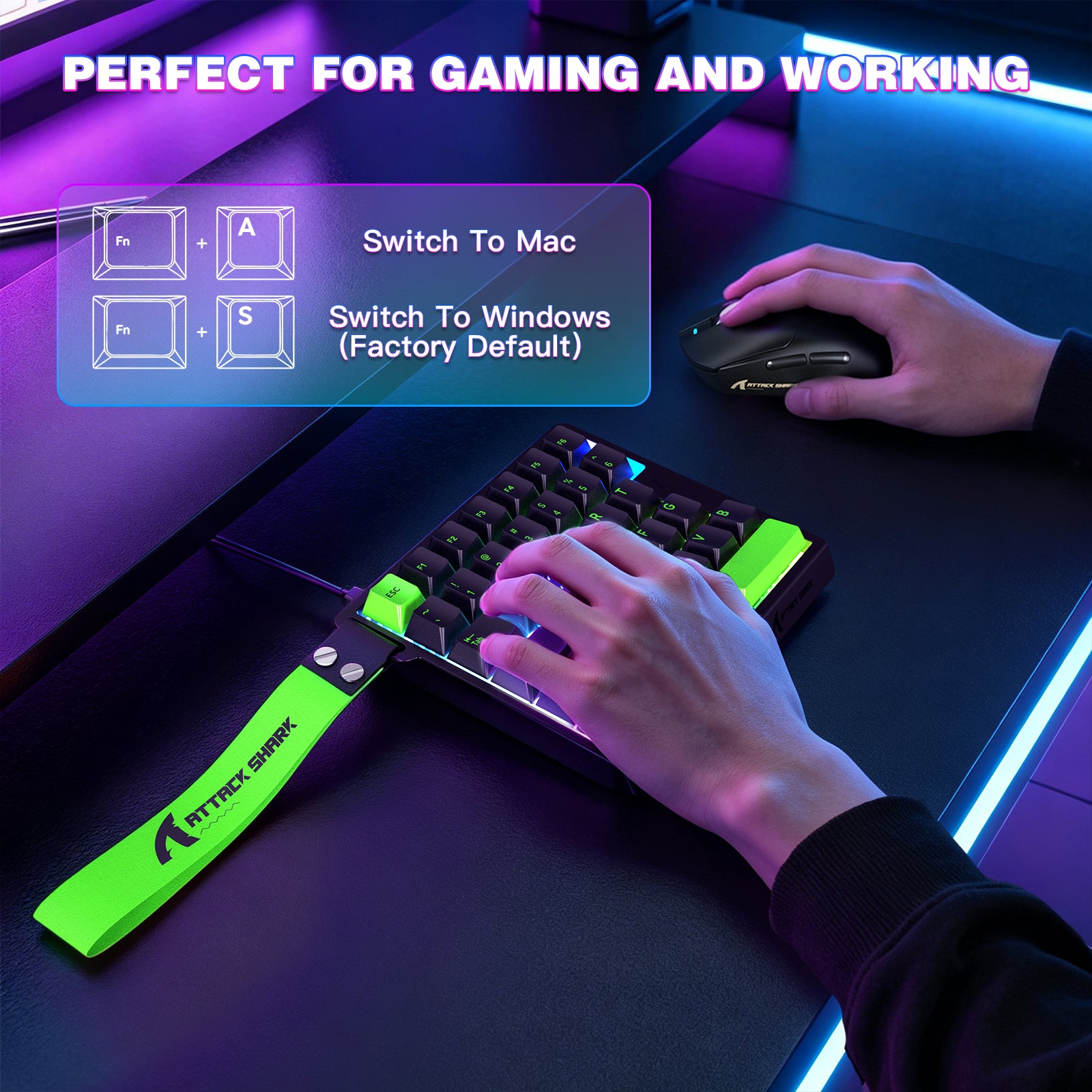 Teclado com Interruptor Magnético de Uma Mão ATTACK SHARK M36 HE