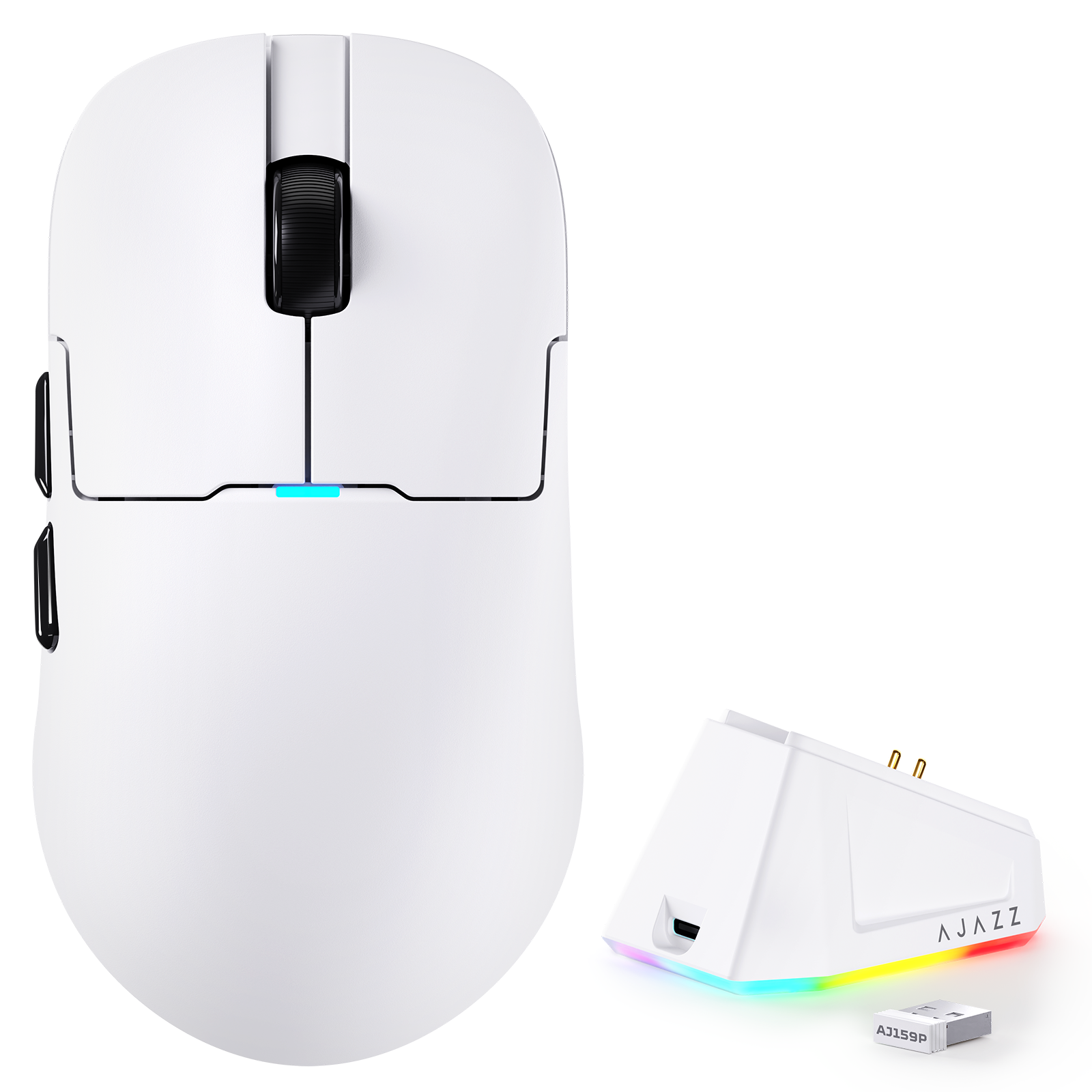 ATTACK SHARK x AJ159P Mouse Gamer Tri-modo com Base de Carregamento Magnética