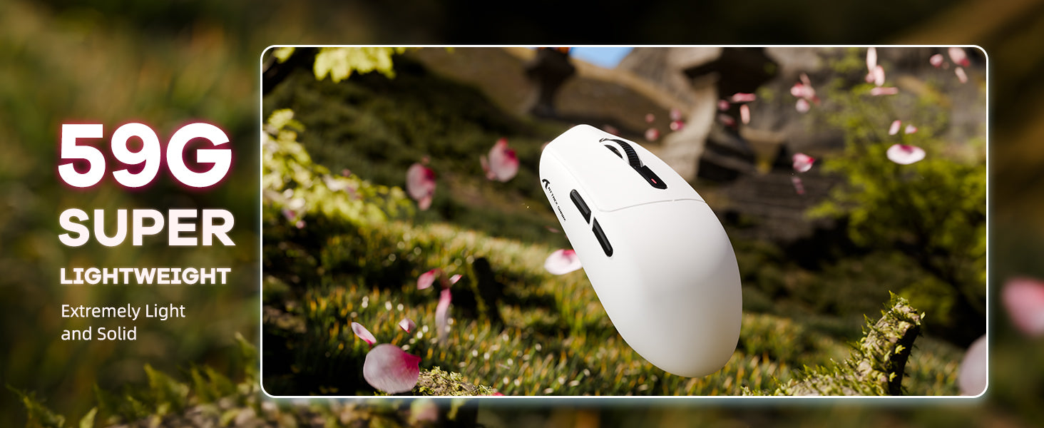 Mouse Gamer Sem Fio Tri-modo ATTACK SHARK G3 25000 DPI Ultraleve