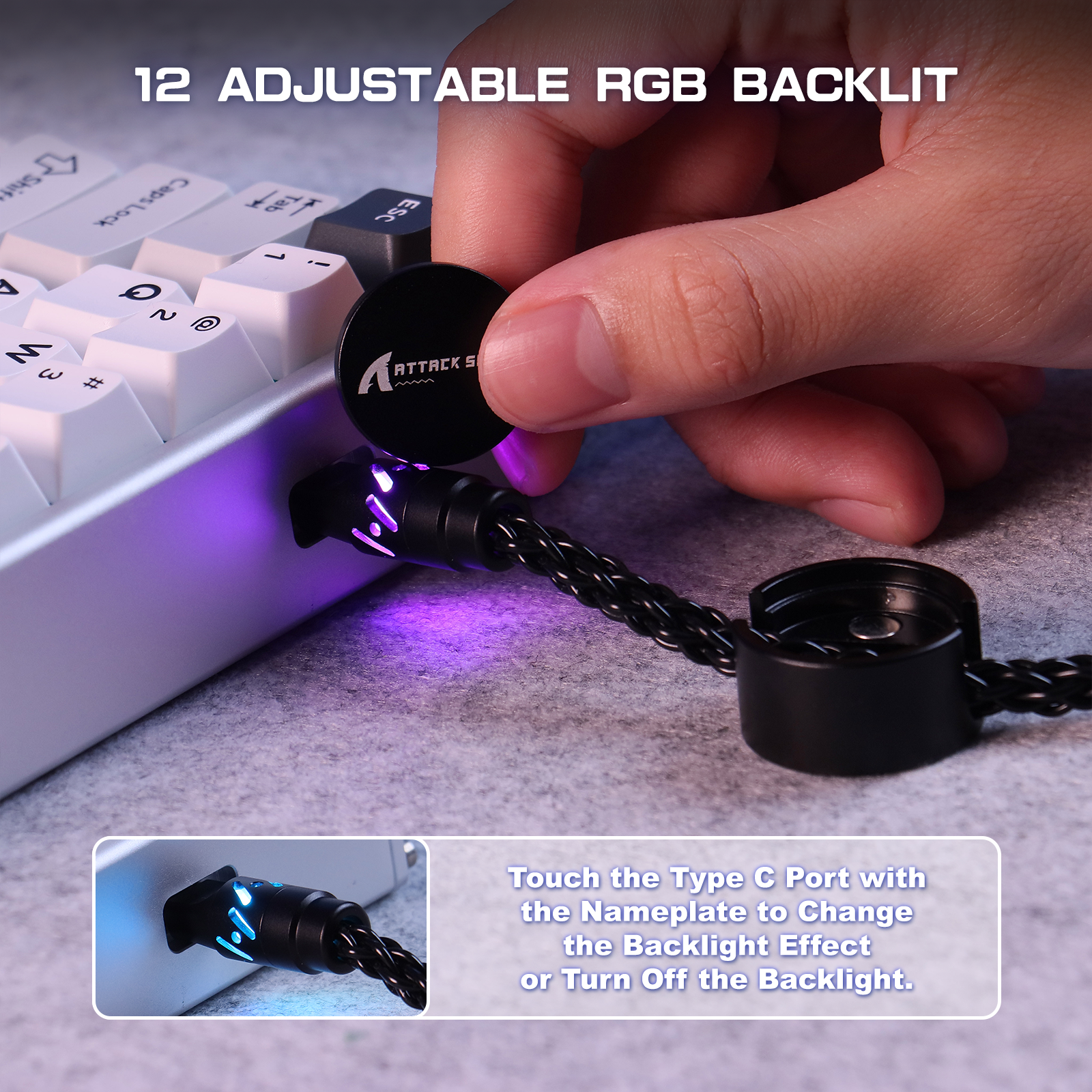 ATTACK SHARK C07 Cabo Aviador Personalizado para Teclado Magnético 8KHz