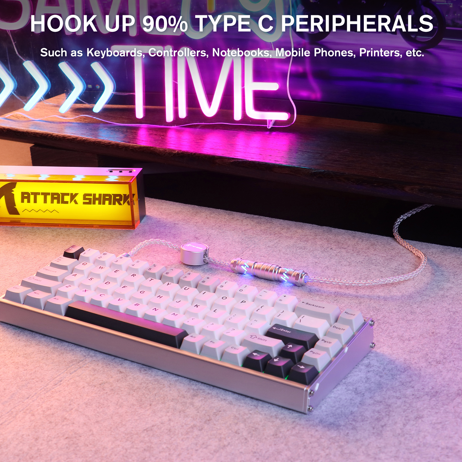 ATTACK SHARK C07 Cabo Aviador Personalizado para Teclado Magnético 8KHz