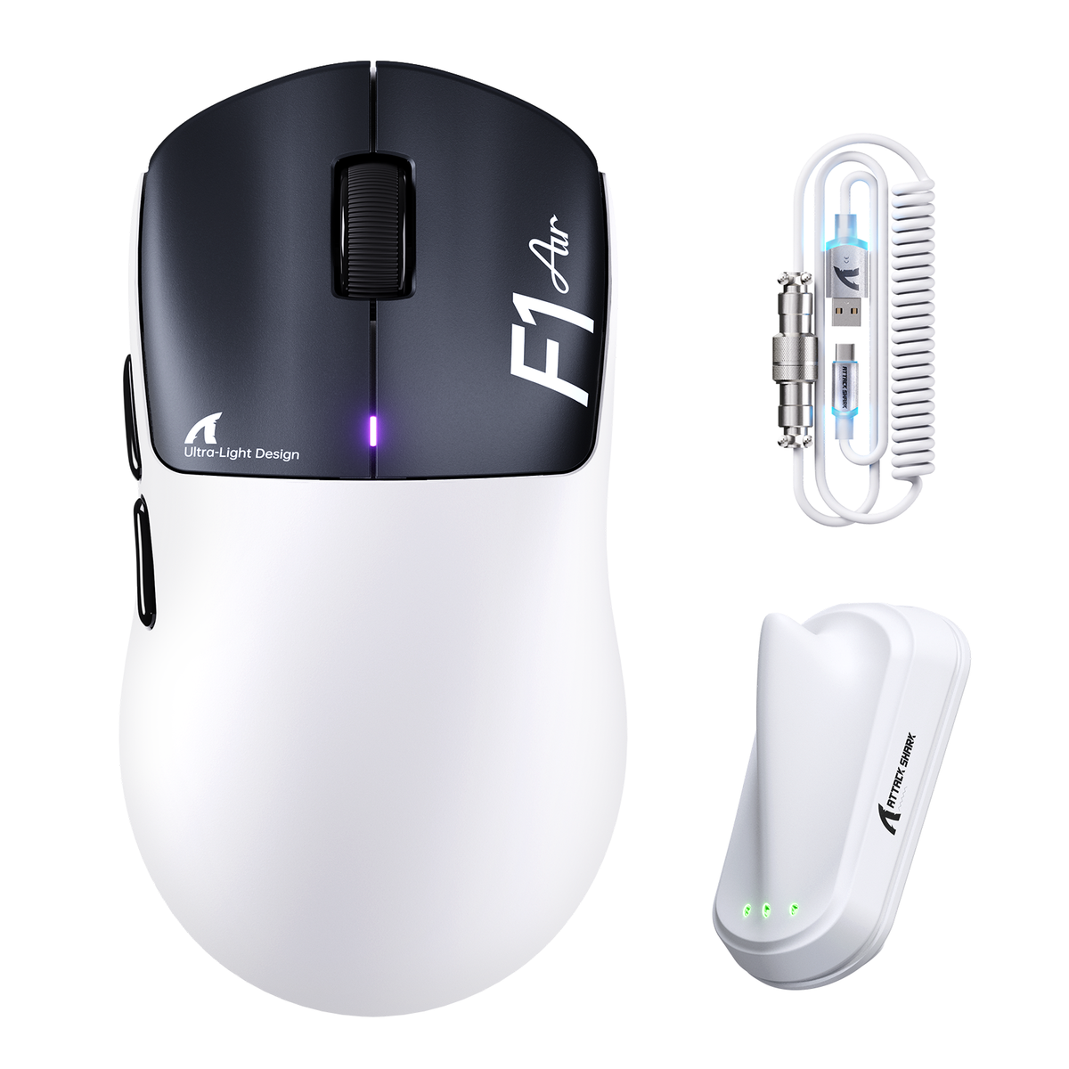ATTACK SHARK F1 AIR 39g Mouse Gamer Sem Fio PAW3955MAX com Cabo C06 Ultra