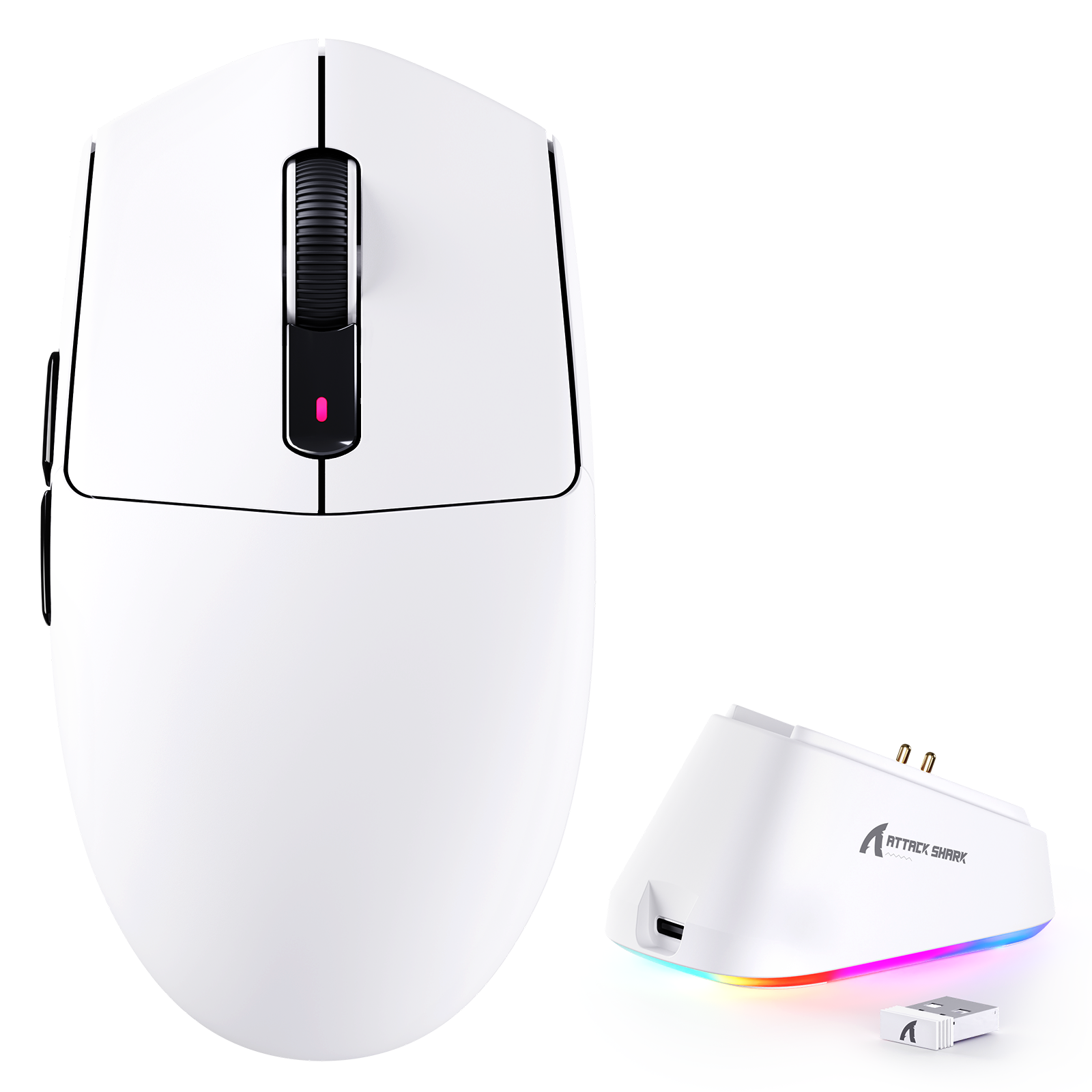 Mouse Gamer Sem Fio Tri-modo ATTACK SHARK G3PRO com Dock de Carregamento 25000 DPI Ultra Leve