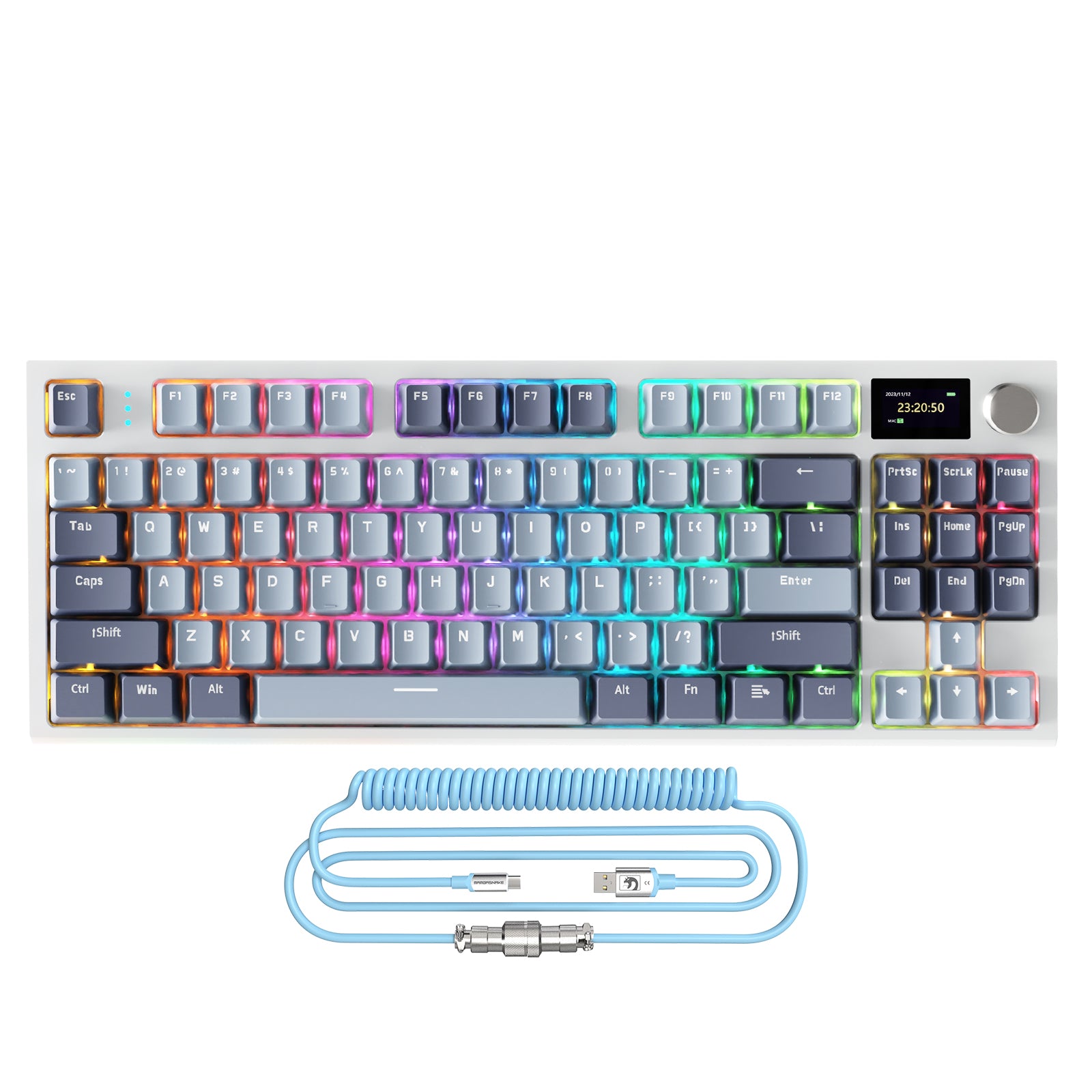 ATTACK SHARK K86 Teclado Mecânico Sem Fio com Cabo Enrolado