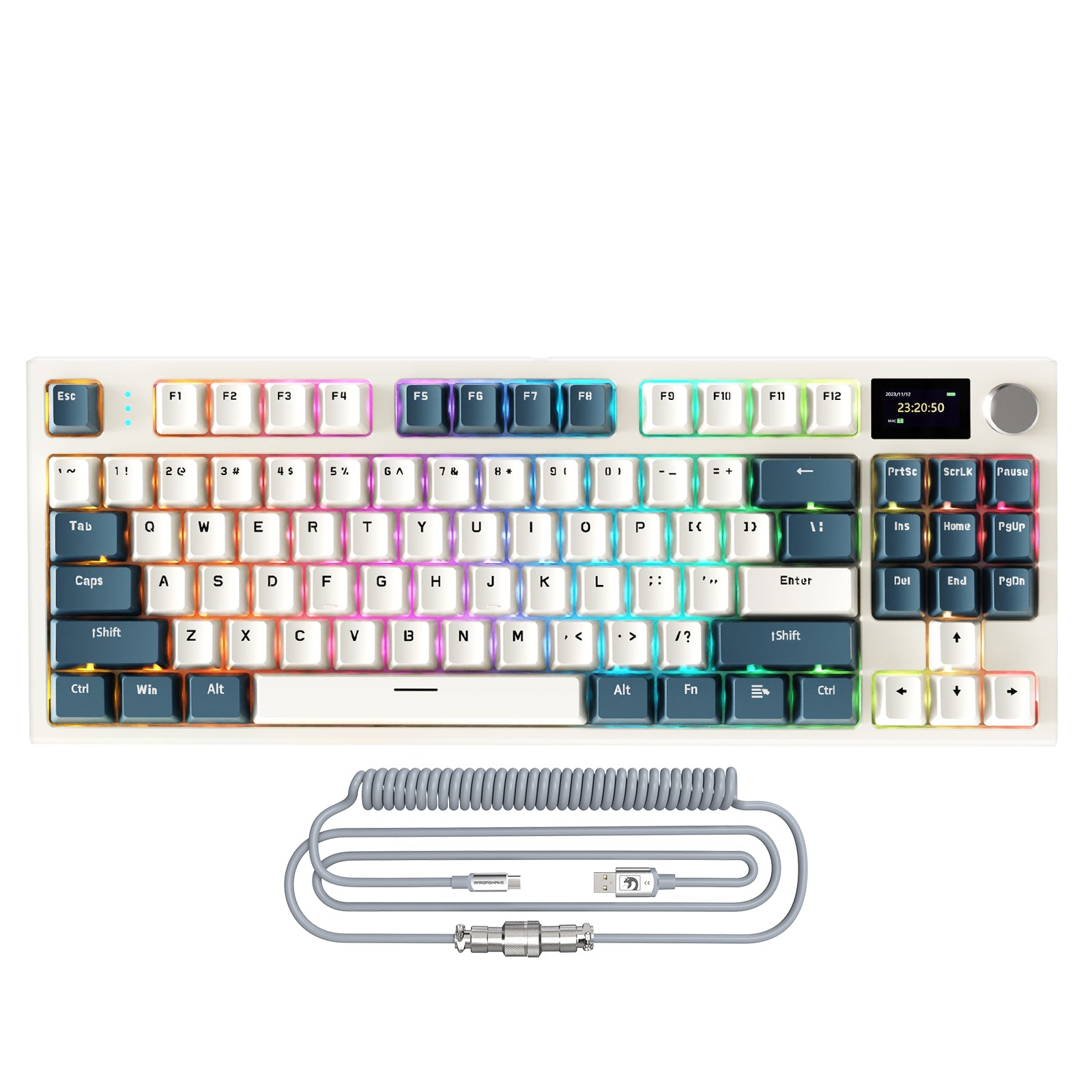 ATTACK SHARK K86 Teclado Mecânico Sem Fio com Cabo Enrolado