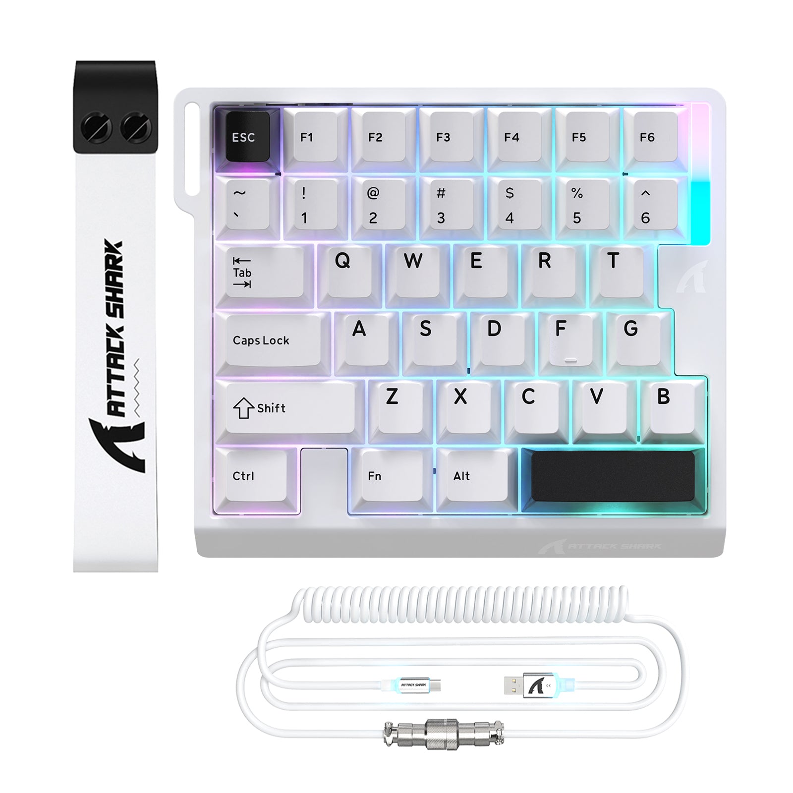 Teclado com Interruptor Magnético One-Handed ATTACK SHARK M36 HE & Cabo Aviador LED ULTRA C01