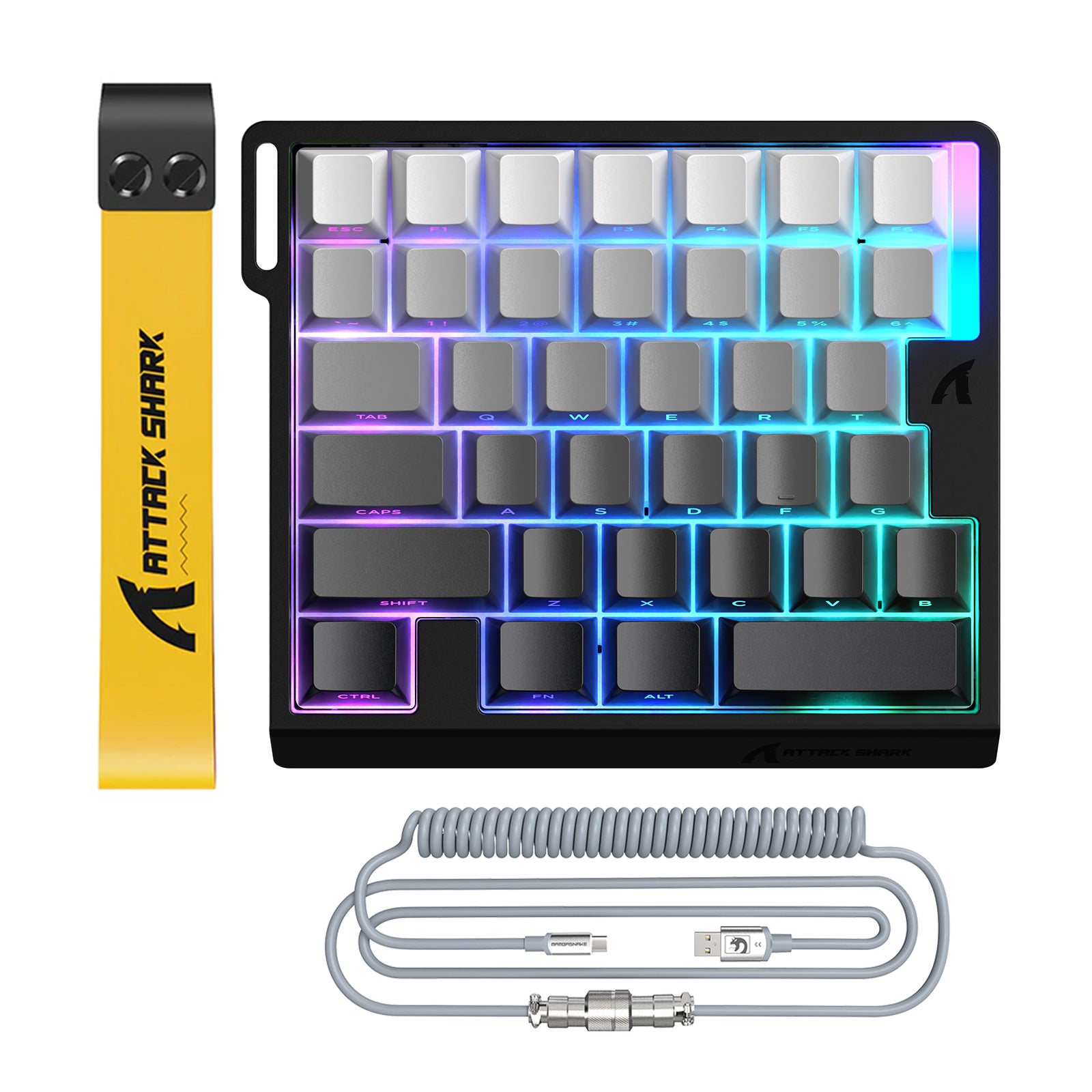 Teclado com Interruptor Magnético One-Handed ATTACK SHARK M36 HE & Cabo Aviador LED ULTRA C01