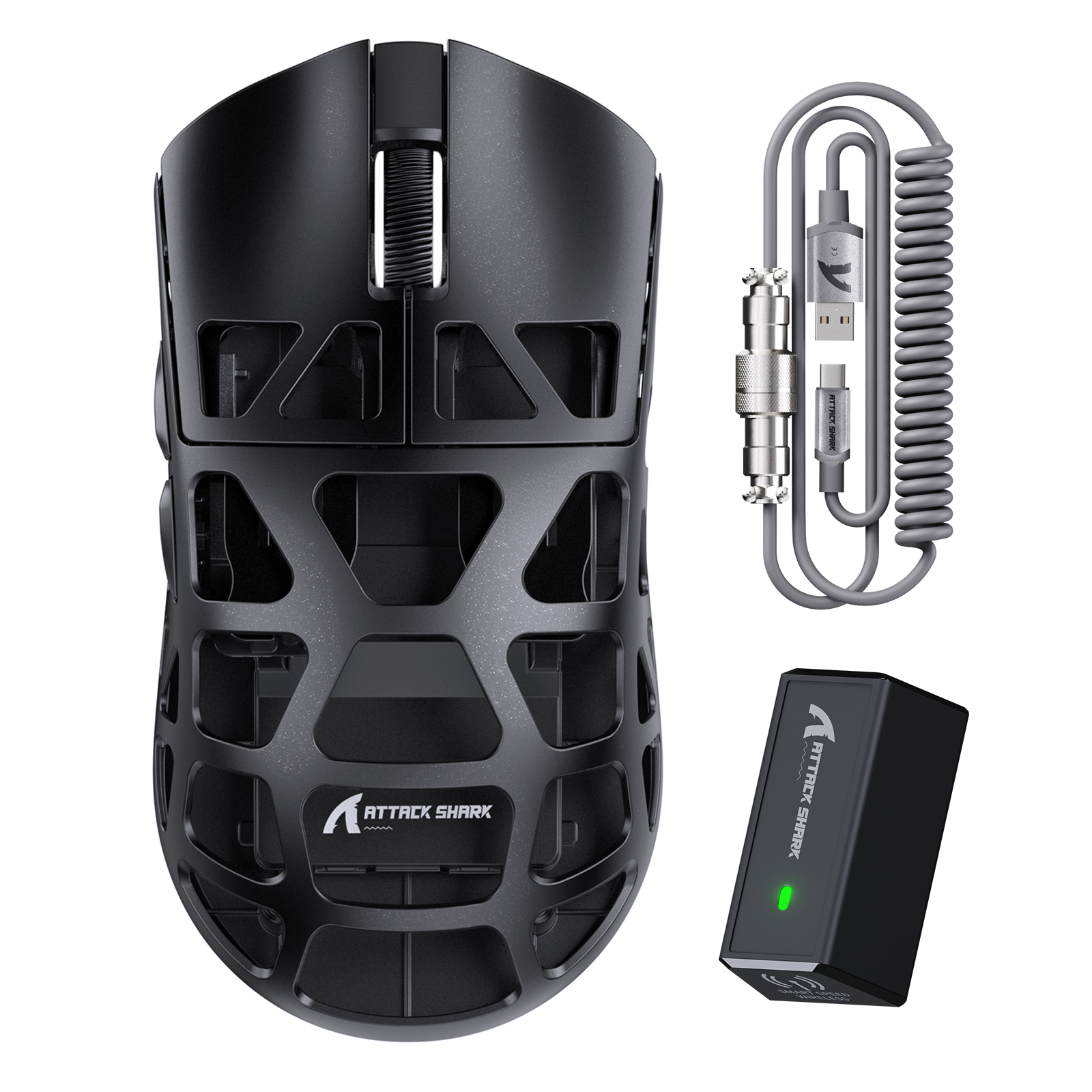 ATTACK SHARK R3 Mouse Gamer em Liga de Magnésio 8K com Cabo Enrolado C06