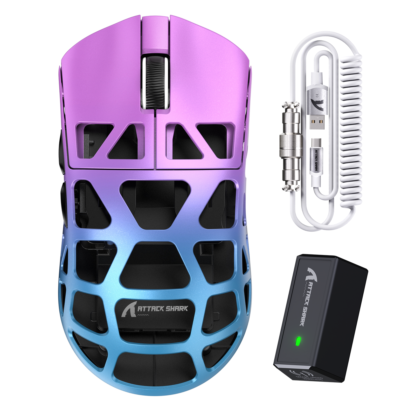 ATTACK SHARK R3 Mouse Gamer em Liga de Magnésio 8K com Cabo Enrolado C06