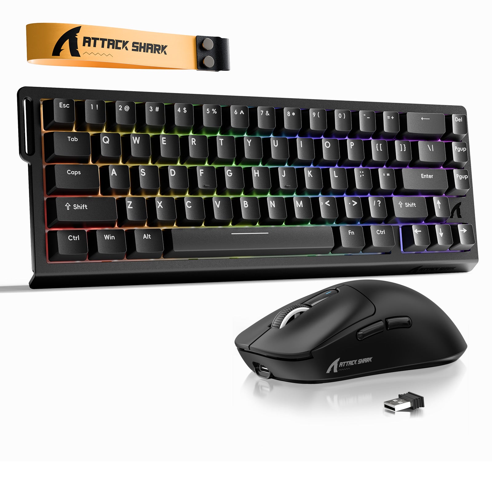 Kit Teclado Rapid Trigger ATTACK SHARK X68HE + Mouse Gamer Sem Fio X3