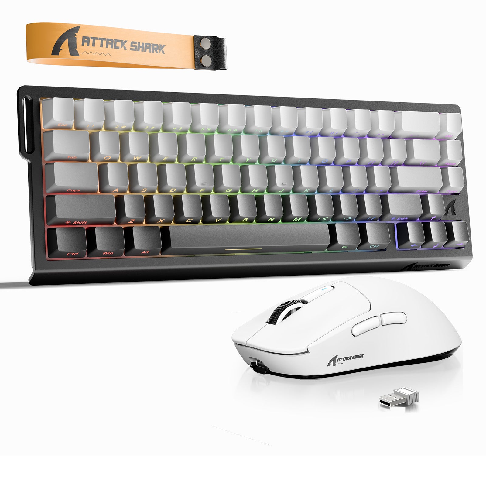 Pacote Teclado Rapid Trigger ATTACK SHARK X68HE + Mouse Gamer Sem Fio X3
