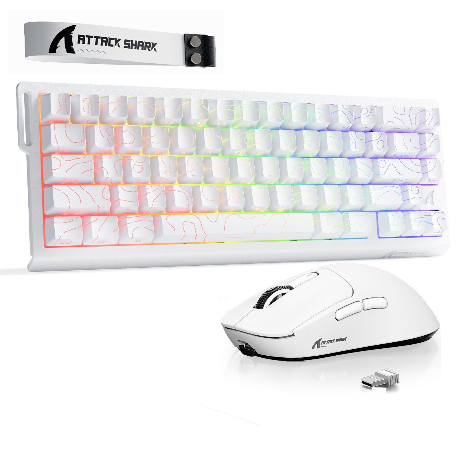 Pacote Teclado Rapid Trigger ATTACK SHARK X68HE + Mouse Gamer Sem Fio X3