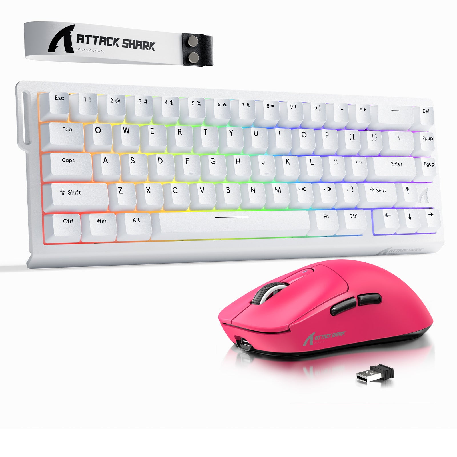 Pacote Teclado Rapid Trigger ATTACK SHARK X68HE + Mouse Gamer Sem Fio X3