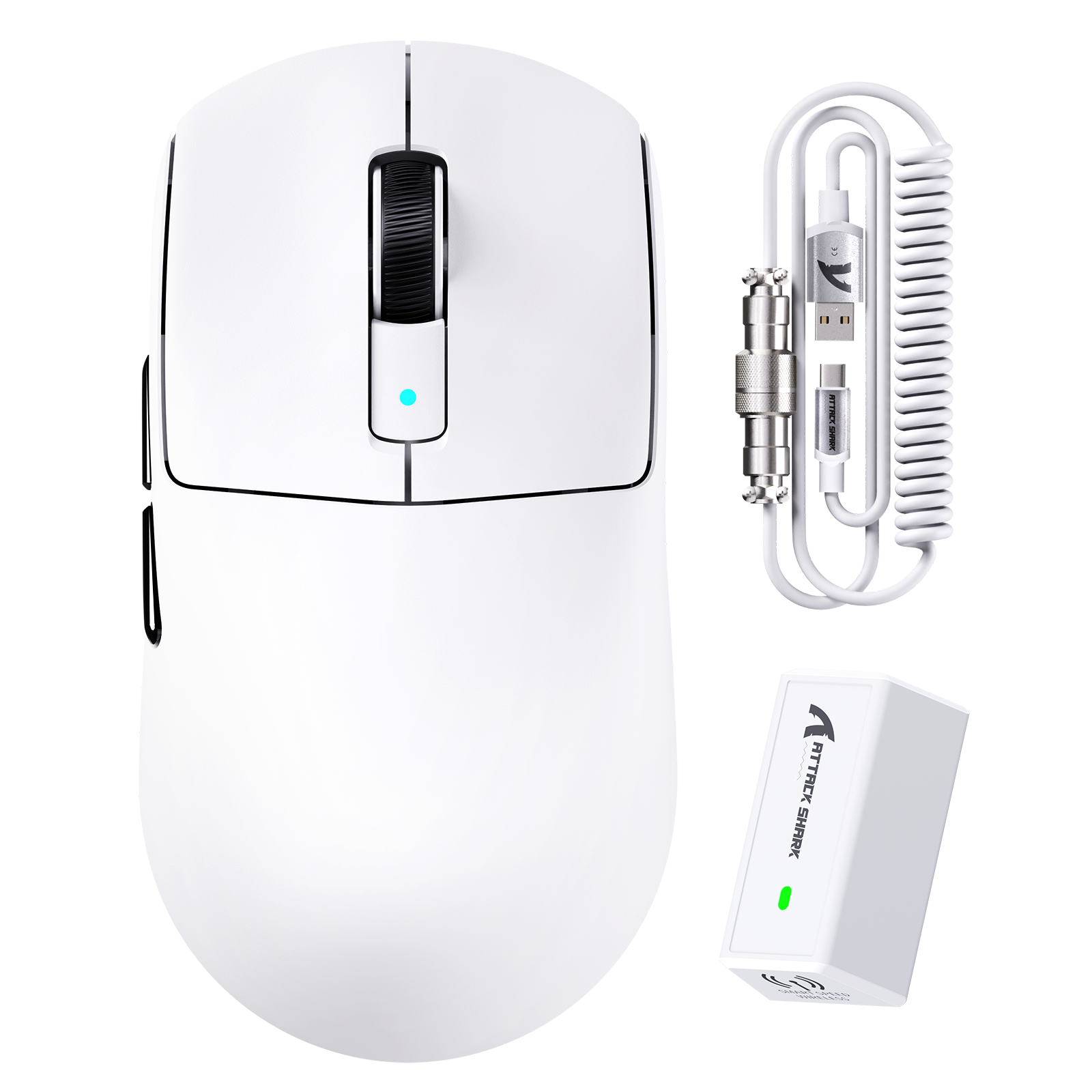 ATTACK SHARK R6 LIGHTSPEED Mouse Gamer Wireless com Cabo Enrolado para Mouse C06
