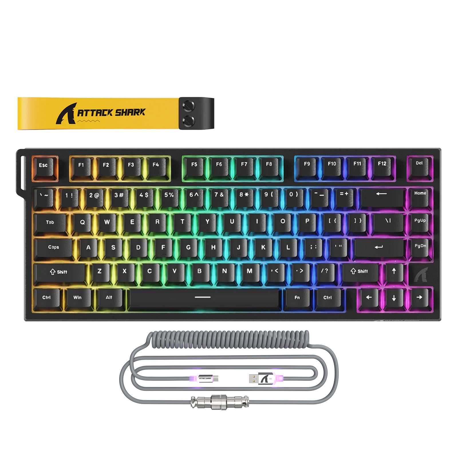 Teclado Gamer com Fio ATTACK SHARK R82 HE 75% com Cabo LED C01ULTRA