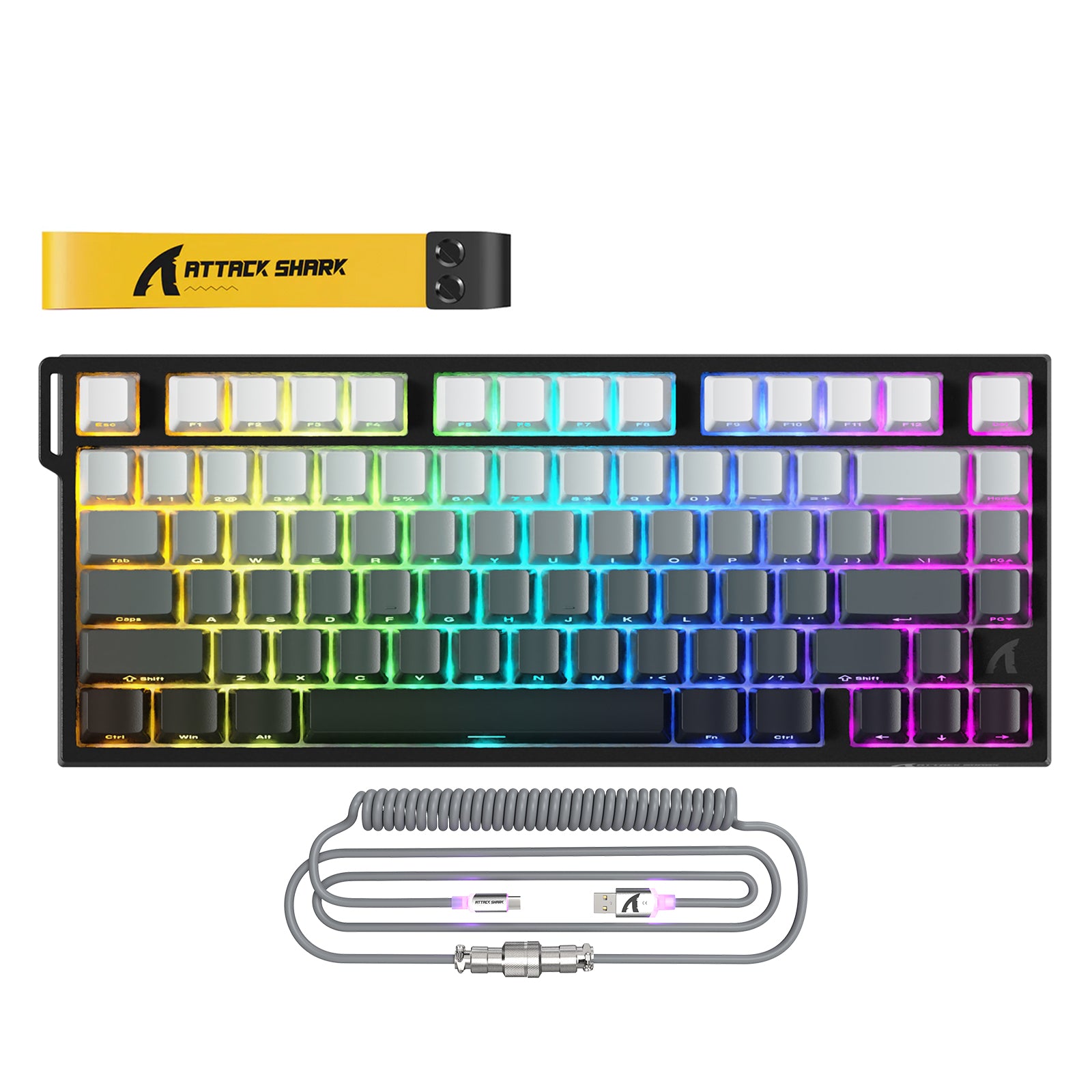 Teclado Gamer com Fio ATTACK SHARK R82 HE 75% com Cabo LED C01ULTRA
