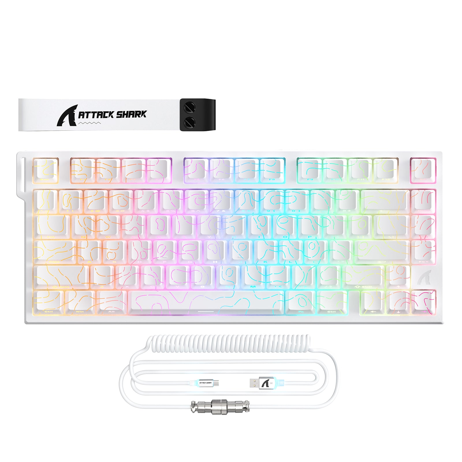 Teclado Gamer com Fio ATTACK SHARK R82 HE 75% com Cabo LED C01ULTRA