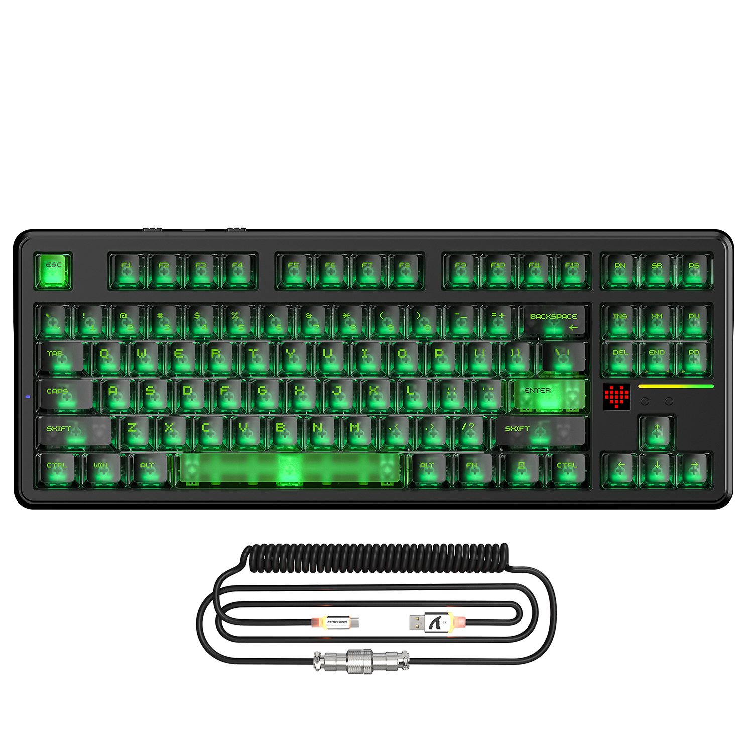 Teclado Gamer Sem Fio ATTACK SHARK X87 ULTRA com Receptor de 8KHz e Cabo Espiral RGB