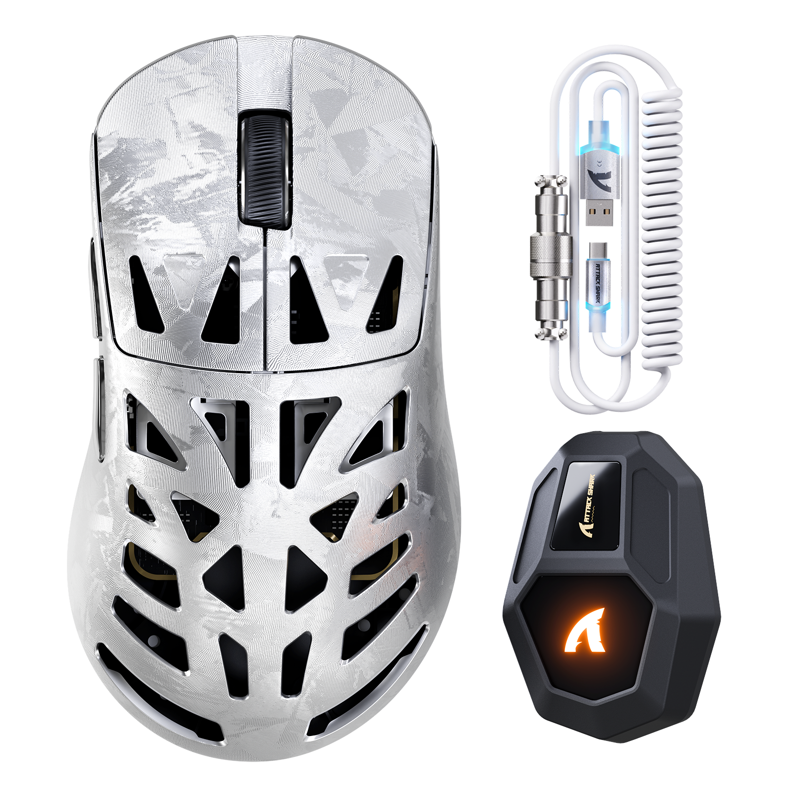 ATTACK SHARK RS6 ULTRA de fibra de carbono sem fio com PAW3955MAX para jogos