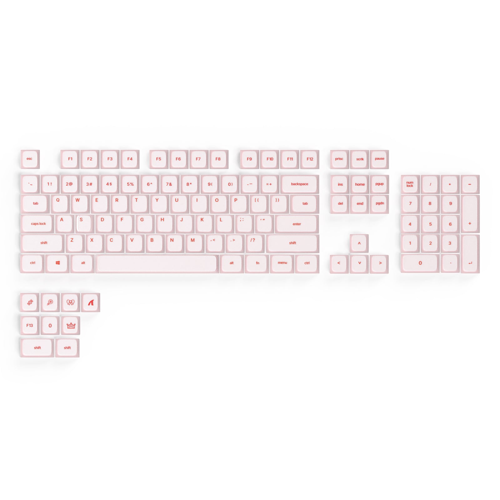 ATTACK SHARK SK01 Conjunto de 113 teclas com keycaps de silicone, perfil Cherry, ANSI, rosa
